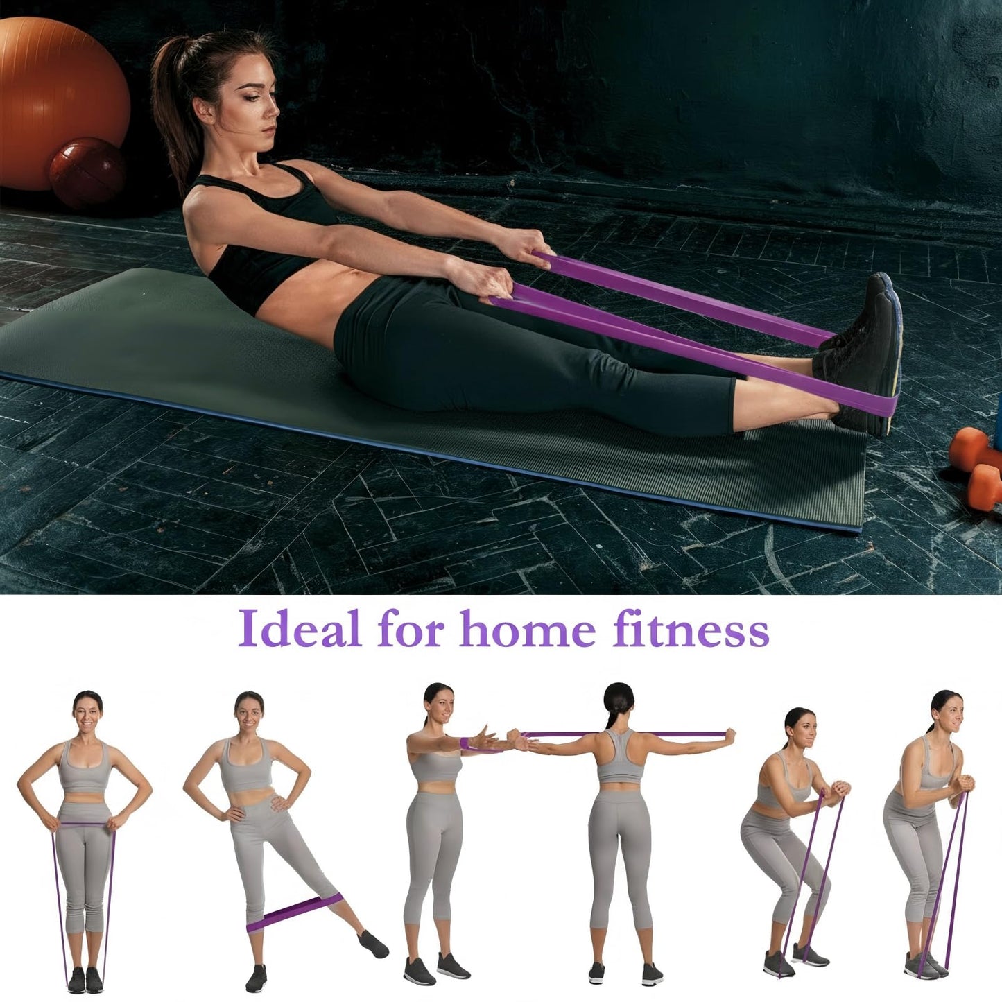 Foilswirl 16 Pcs Resistance Bands 35-85 lbs Pull up Assistance Bands Exercise Workout for Working Out Muscle Training Therapy Muscle Training Men and Women (Purple)
