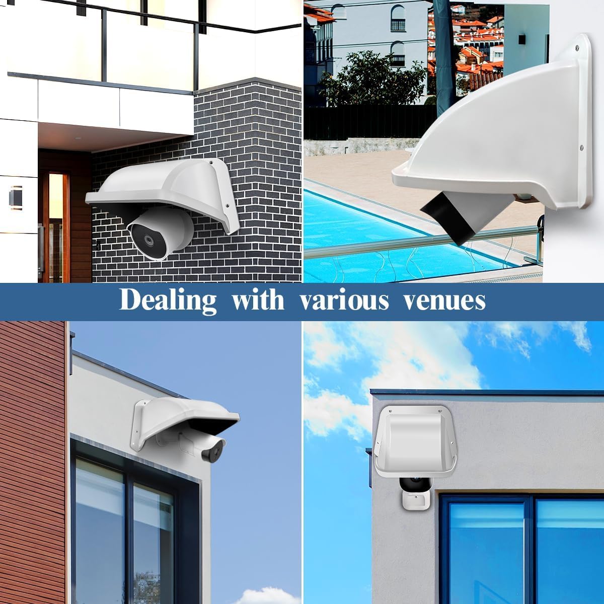 WEILAILIFE Universal Camera Cover Shield Sun Rain, Waterproof Protective Roof for Dome, Bullet Cameras, ABS Plastic