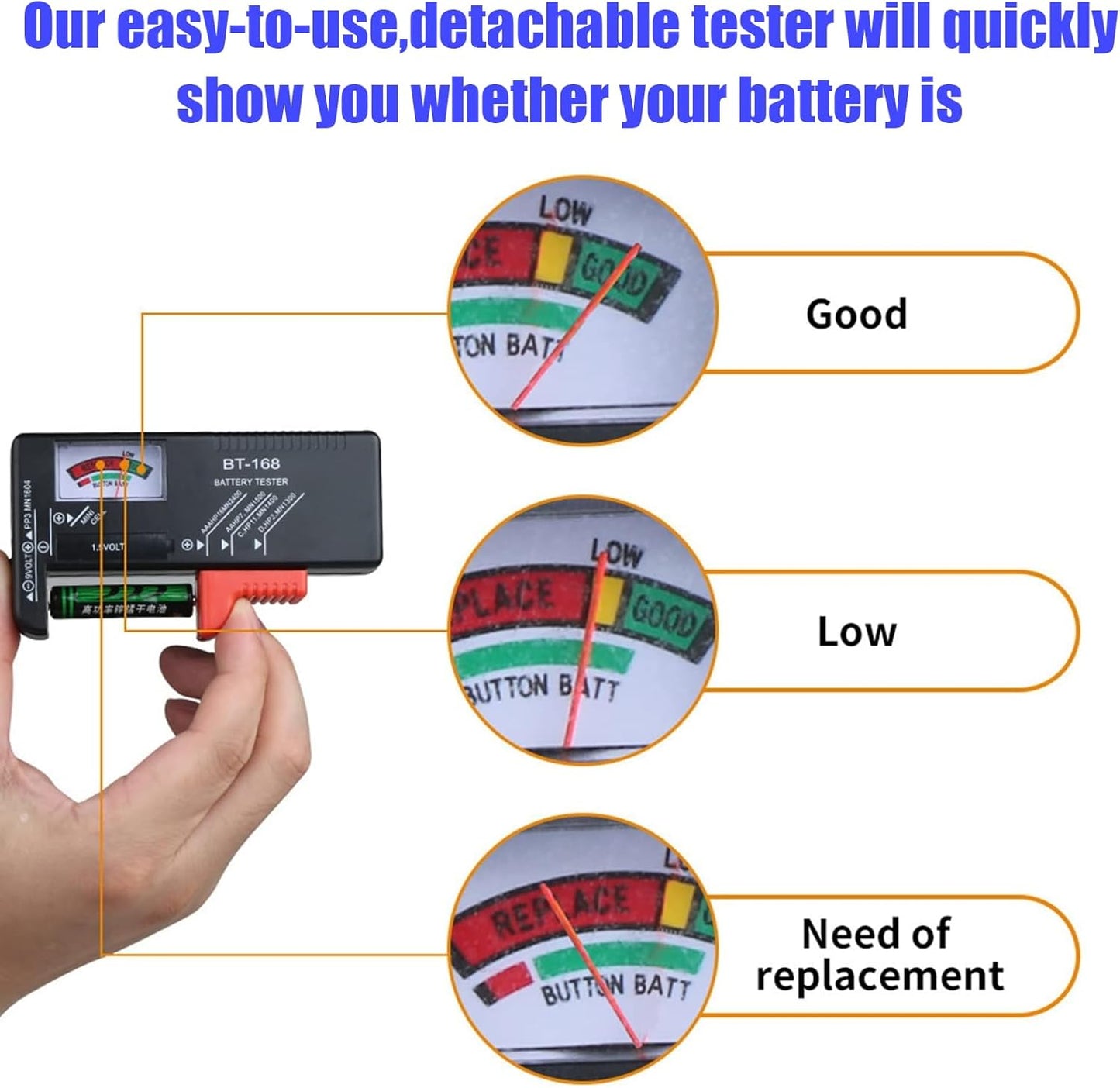 YIHAOSSING 93 Battery Organizer Storage Case with Tester,Clear Lid Battery Storage Organizer,Holds Batteries Battery