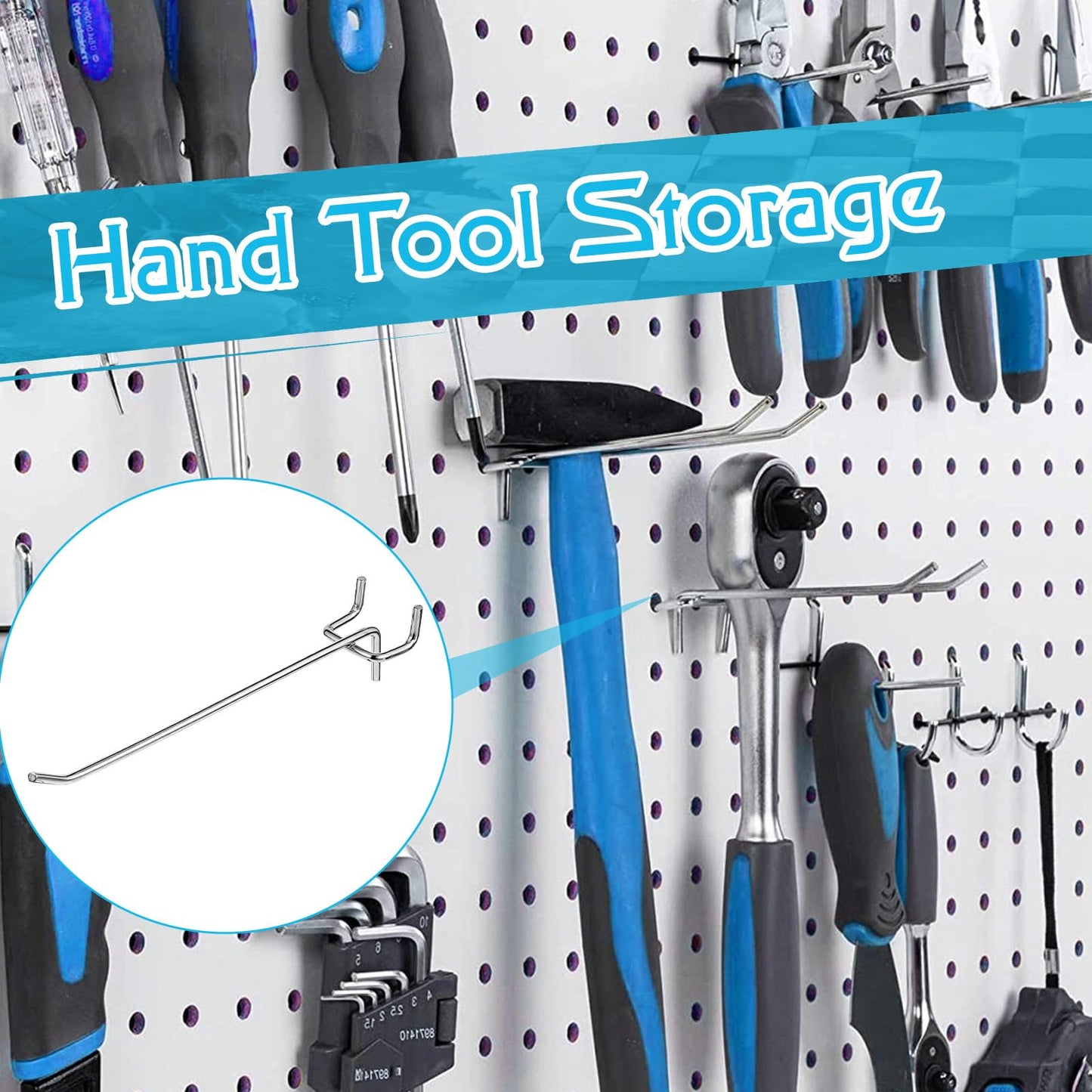 IANFAN 100 Pack 6 Inch Pegboard Hooks, Metal Shelving Hooks Organizer, L-Shape Design, Rust Resistant, for Garage Tools Storage