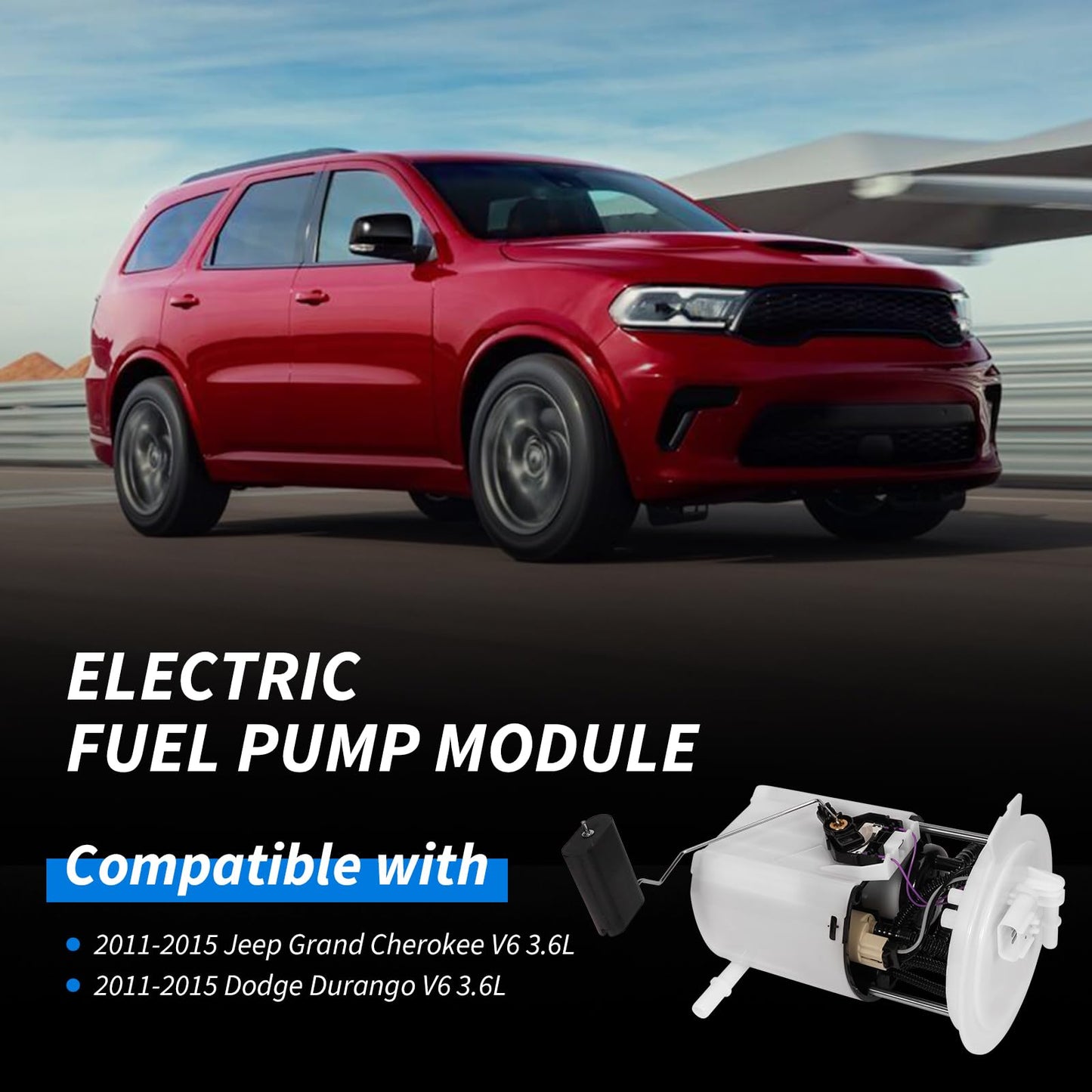 Lazenta SP7108M Left & Right Electric Fuel Pump Compatible with 2011-2015 Jeep Grand Cherokee,Dodge Durango 3.6L, Replacement SP7109M, Fuel Pump Module with Sending Unit