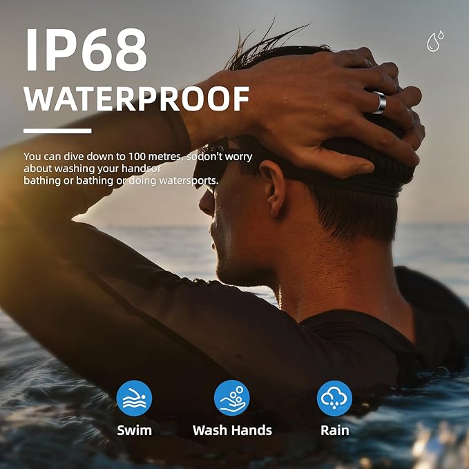 Smart Ring Health Tracker, Sleep Tracker Ring with Heart Rate, Waterproof Fitness Ring for Activity Monitoring/Steps/Distance/Calories, Air Gesture (9)
