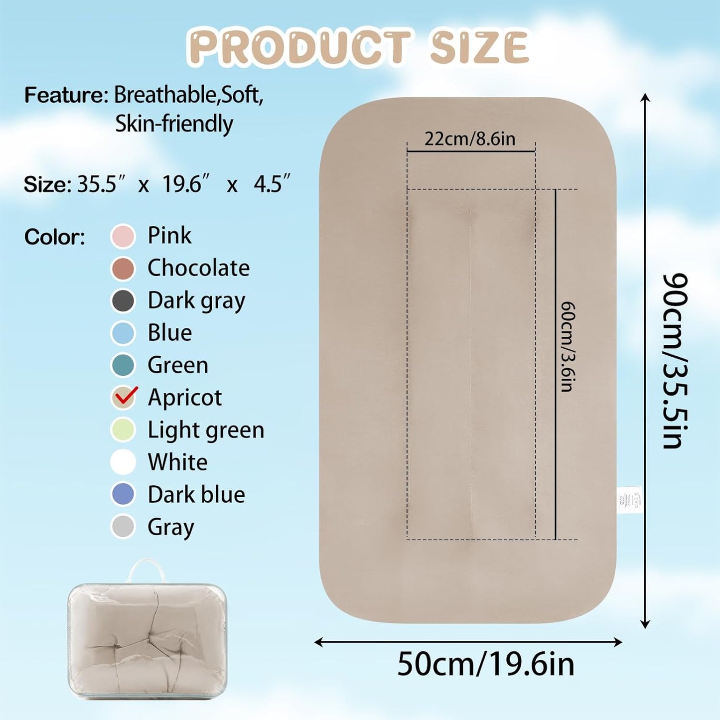 Baby Lounger - Bionic Design for Newborns | Soft Organic Cotton, Breathable, 0-18 Months (Cream Grey)