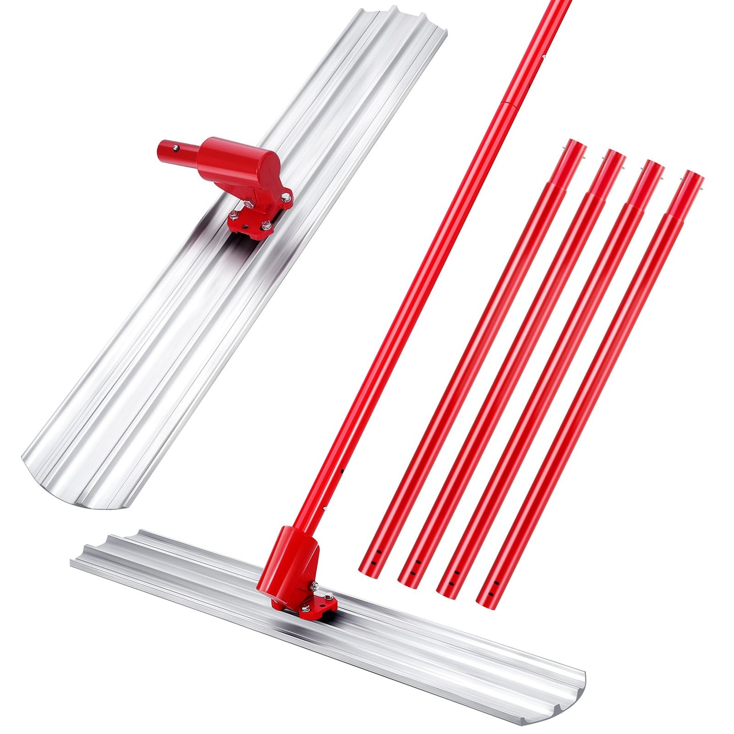 48"x8" Bull Float Kit Magnesium Bull Float for Concrete Finishing Heavy-Duty Cement Smoothing Tool With 4 Float Handle Bracket
