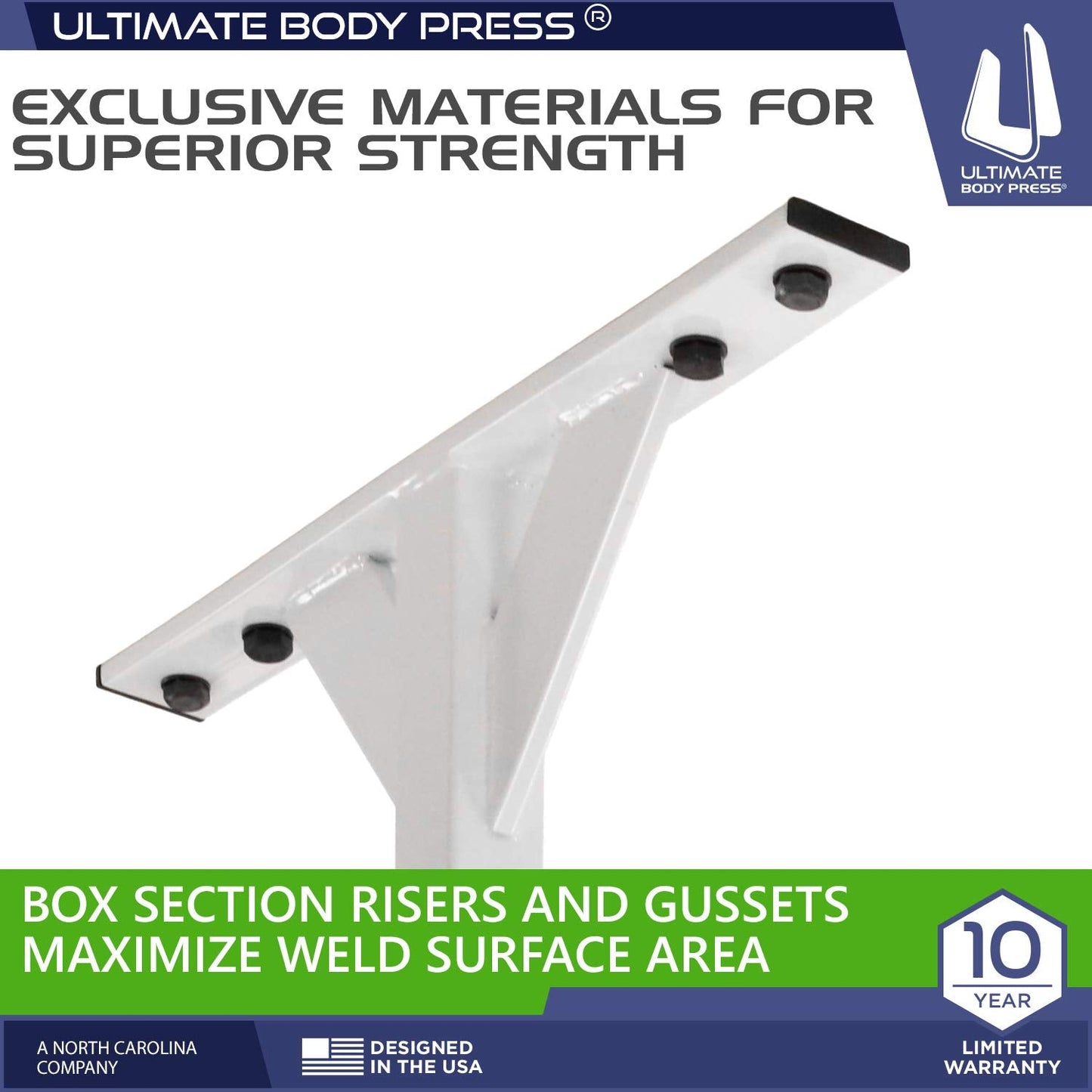 Wall or Ceiling Mount Pull Up Bar with 48” Straight Bar and 22” Risers, Double Wall Mounting Plates Fit 16” or 24” Studs and Joists by Ultimate Body Press