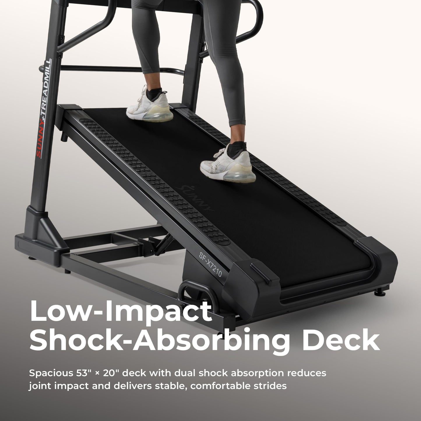 Sunny Health & Fitness Auto Incline Decline Treadmill for Home with Wi-Fi Smart TV Connectivity and Interactive Console, Smooth and Quiet Motor with Cushion Deck, SunnyFit App Access