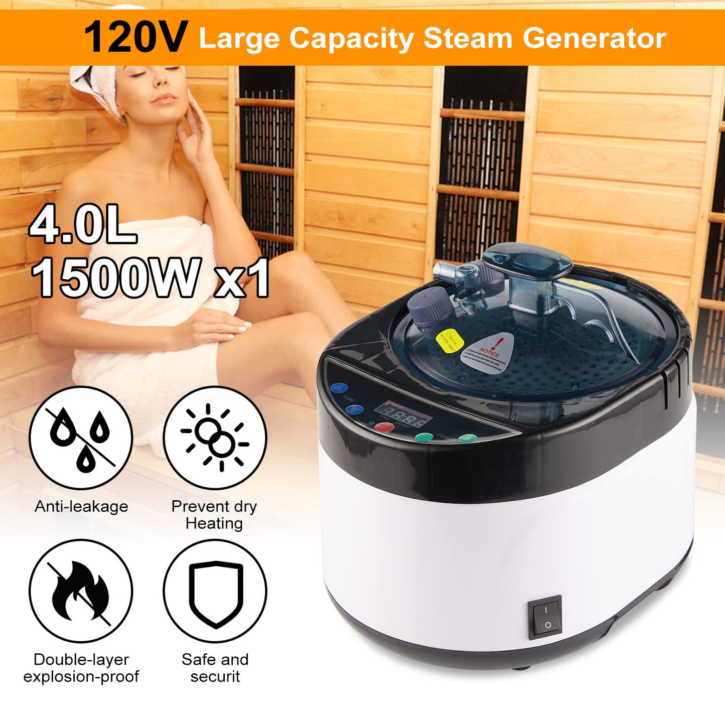 iDOTODO Full Size Home Sauna, Portable Steam Sauna for Home Spa, One Person Foldable Lightweight, Full Body Sauna Tent for Relaxation, 1500W & 4L Steamer Generator, Remote Control, Foldable Chair
