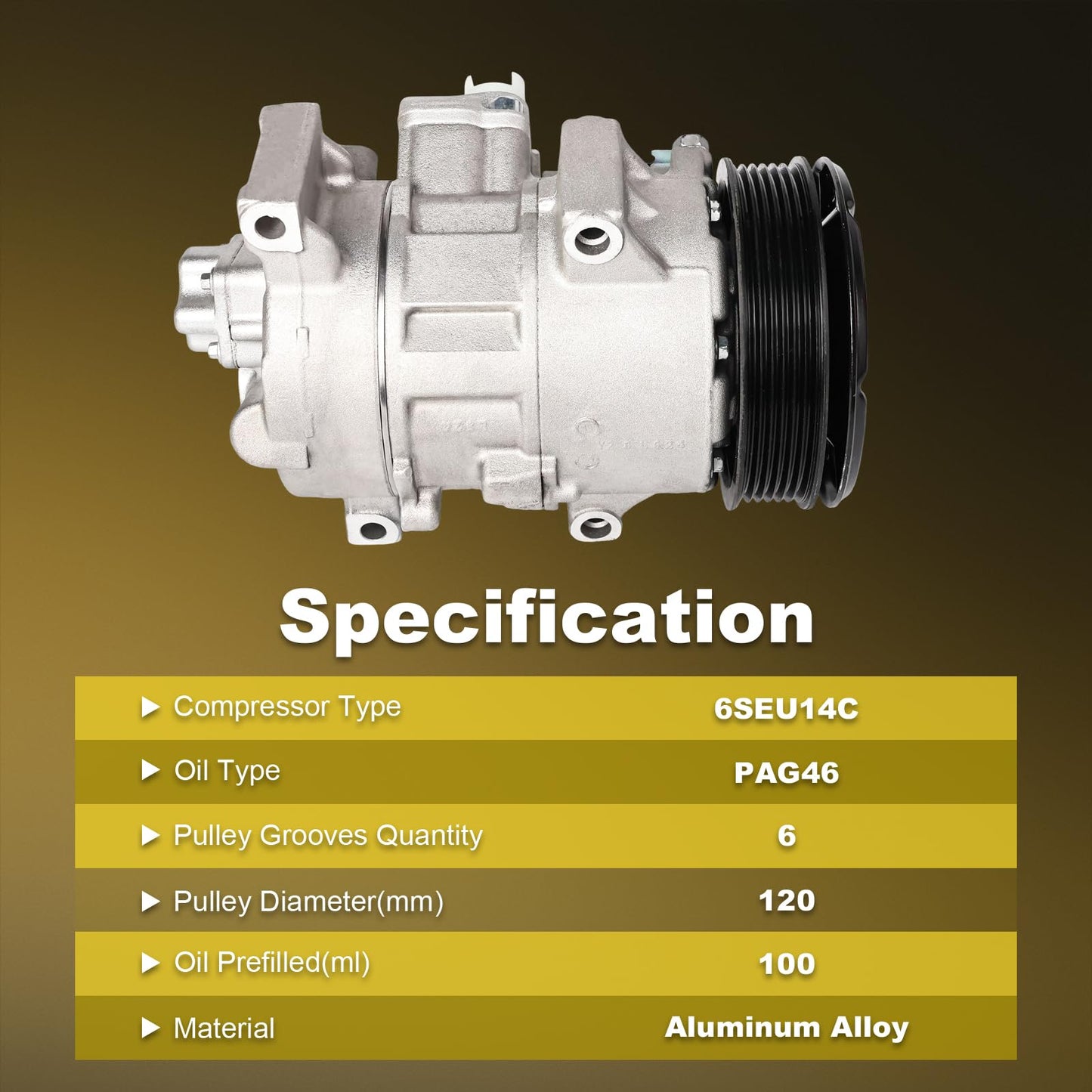 GIVEMER Air Conditioning AC Compressor with Clutch Compatible with Toyota Corolla 2009-2010, Matrix 2009-2012, Scion xD 2008-2014 1.8L,Replaces 88310-02510,4711632, 6512719, CO-11210C, 68328,CO11210C