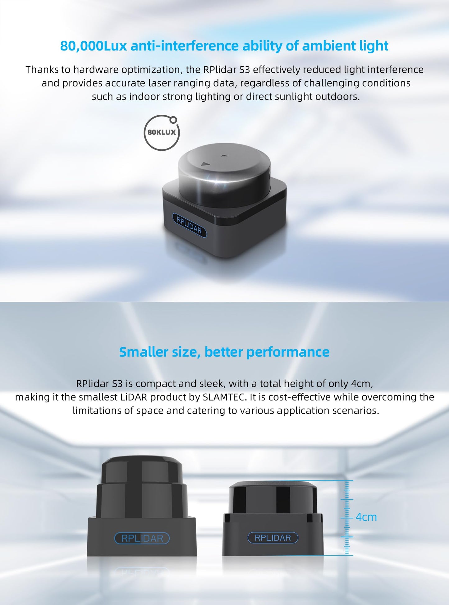 WayPonDEV RPLIDAR S3 Lidar Sensor 2D 360 Degree 40 Meters Scanning Radius IP65 ROS SLAM LIDAR Sensor Scanner for Obstacle Avoidance and Navigation of Robots (TTL UART)