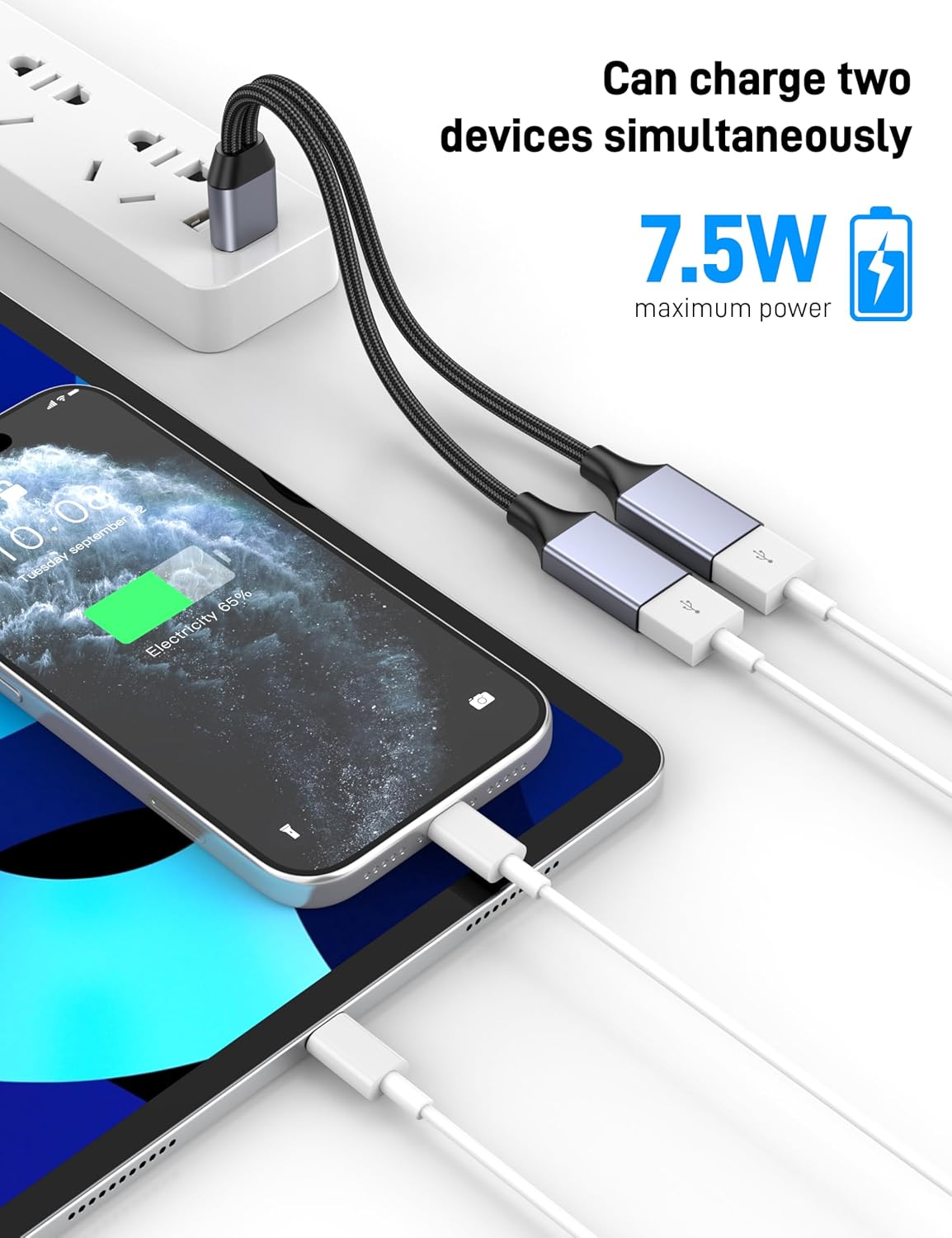 KAYQINHO 1 2 2 PS4, PS5, USBA Y Splitter in Out, USB Male to Female Cable for PC, Tablet, Laptop, MacBook, Keyboard