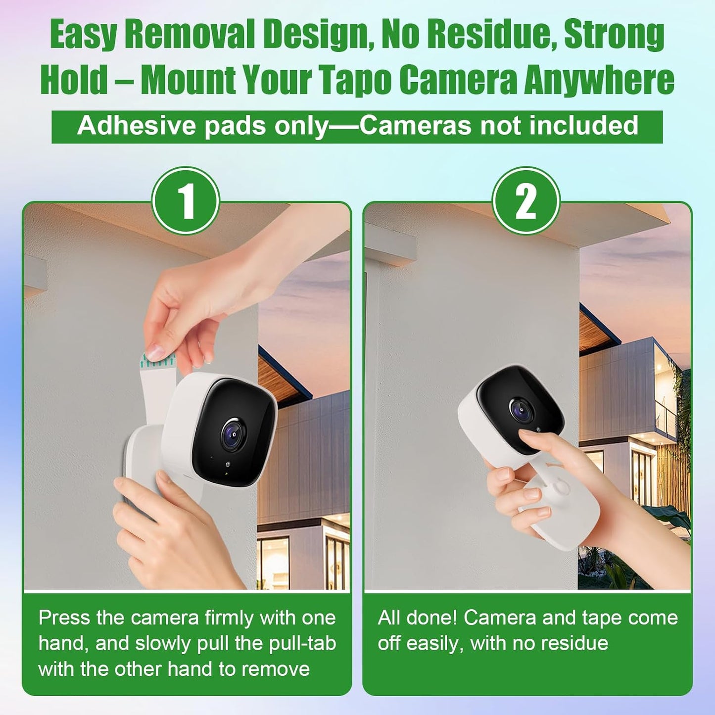 Yanfini 5-Pack C100/C110 No-Drill Adhesive Mounts for Tapo Cameras Strong Hold, Easy Removal, Adhesive Pads Only
