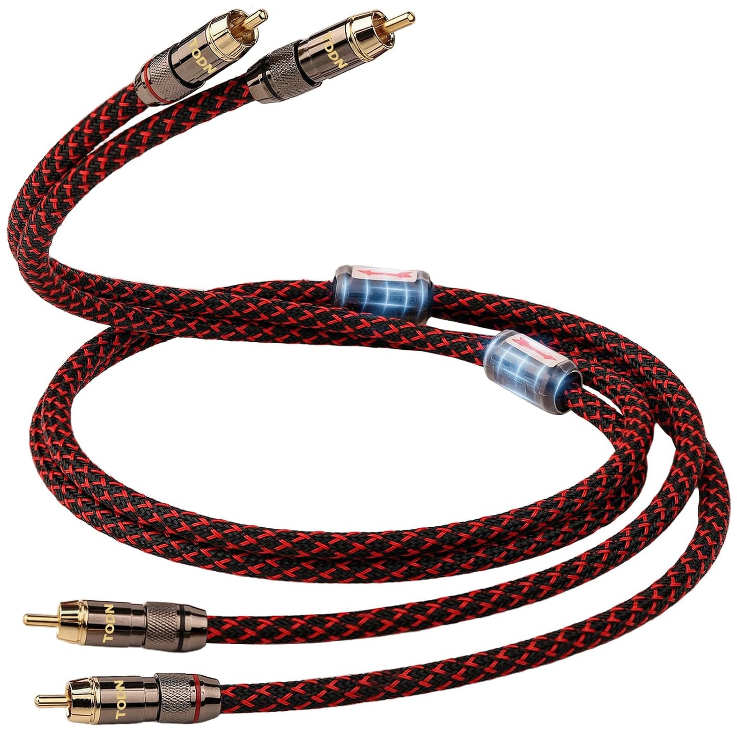 4-Core-OFC (1.64ft/0.5m, 1 TODN Audiophile RCA to RCA Audio Cable with Shielded RCA Stereo Cables for HiFi Home Theater