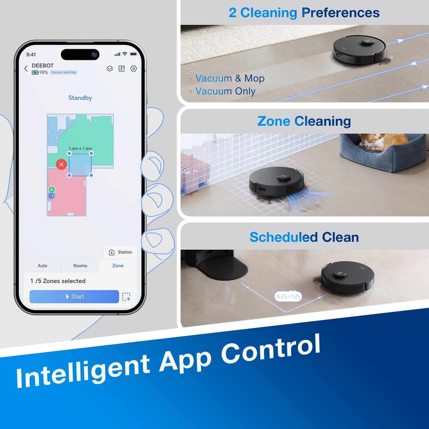 ECOVACS DEEBOT N20 Plus Robot Vacuum and Mop,with Bagless Self Emptying Station,8000Pa Powerful Suction,Anti-Tangle Technology,45-Day Capacity,300 Minutes Runtime,Perfect for Pet Hair
