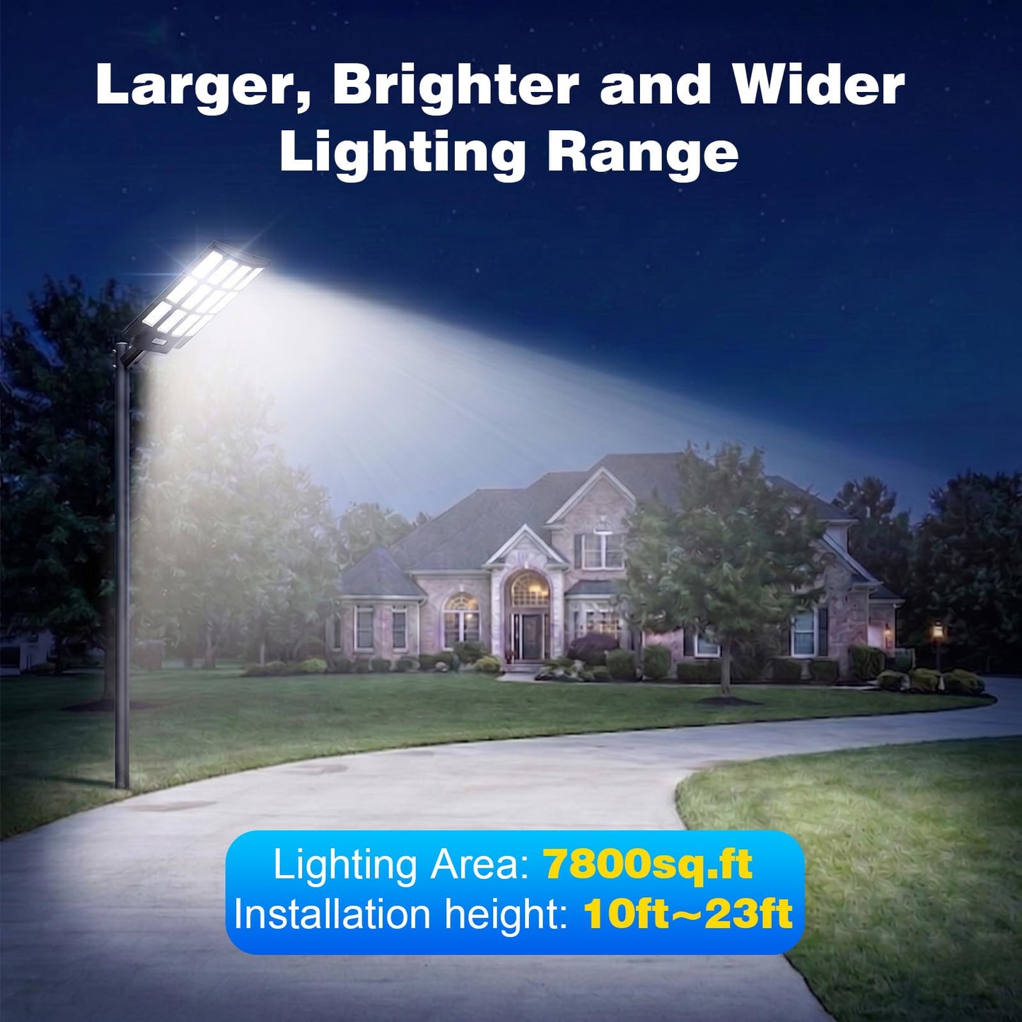 MOXNICE Solar Street Lights, 13000W Solar Lights Outdoor, 7500K Daylight Motion Sensor Security Light with Remote, IP67 Waterproof Dusk to Dawn LED Flood Light for Parking Lot, Yard, Driveway, Garden
