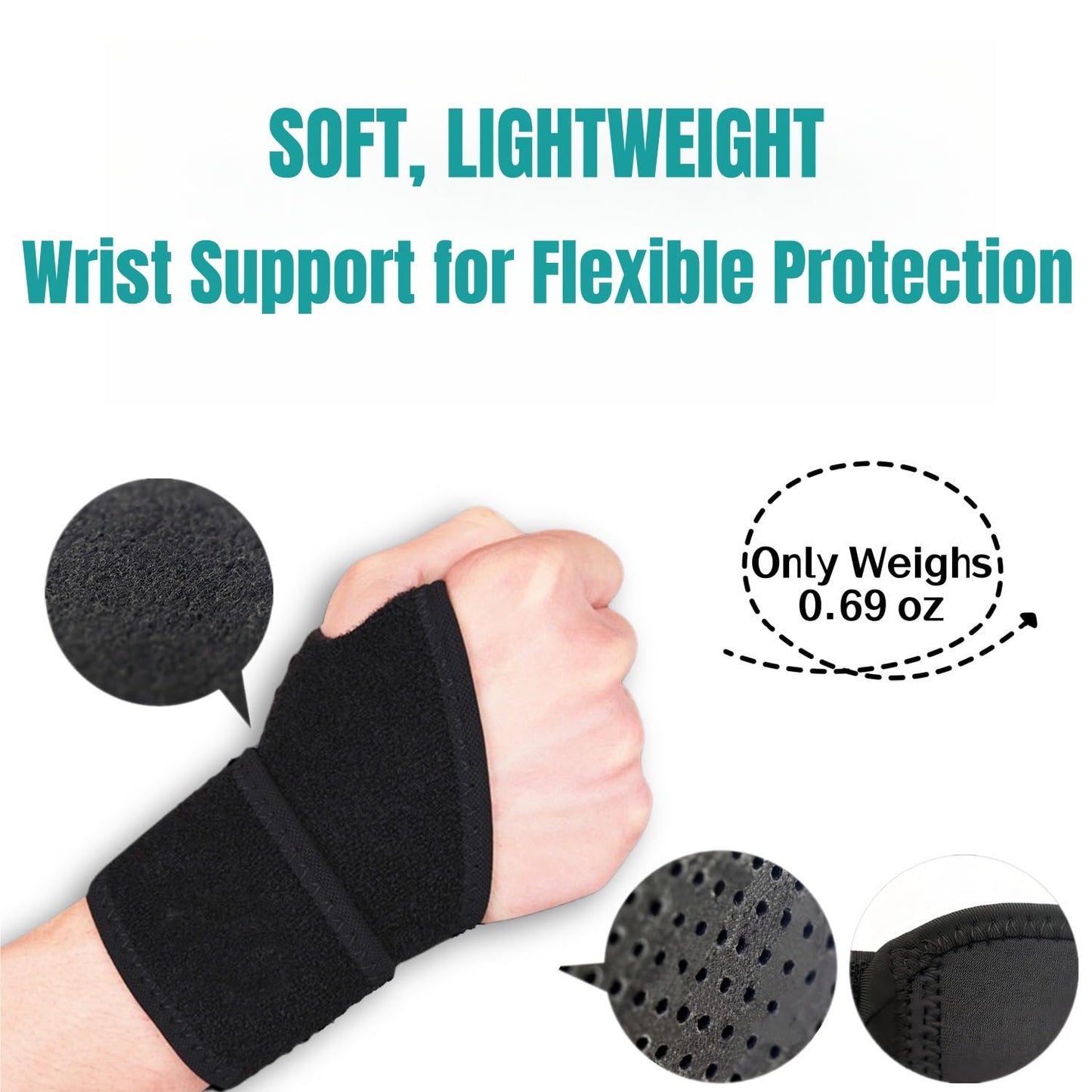 Imentha 2 Pack Wrist Braces - Wrist Wraps for Carpal Tunnel, Arthritis, and Tendinitis Pain Relief - Fits Both Right and Left Hands - Compression and Support for Fitness Enthusiasts