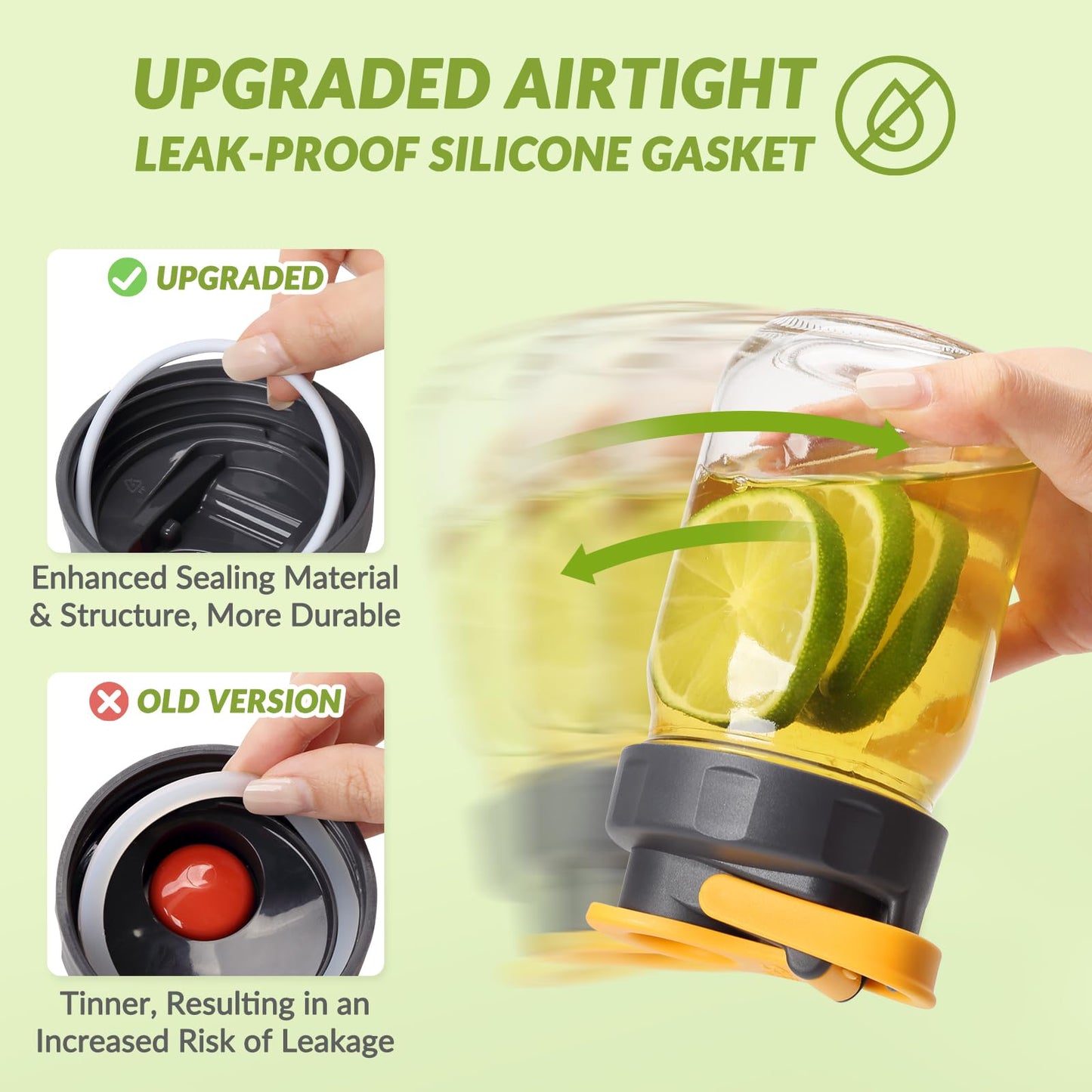 Soligt 6 Pack Mason Jar Lids, Regular Mouth Pour Spout Flip Cap Lids for Ball Brand Mason Jars, Leak Proof Airtight for Drinking Salad Dressing & Food Storing (jars are not included)