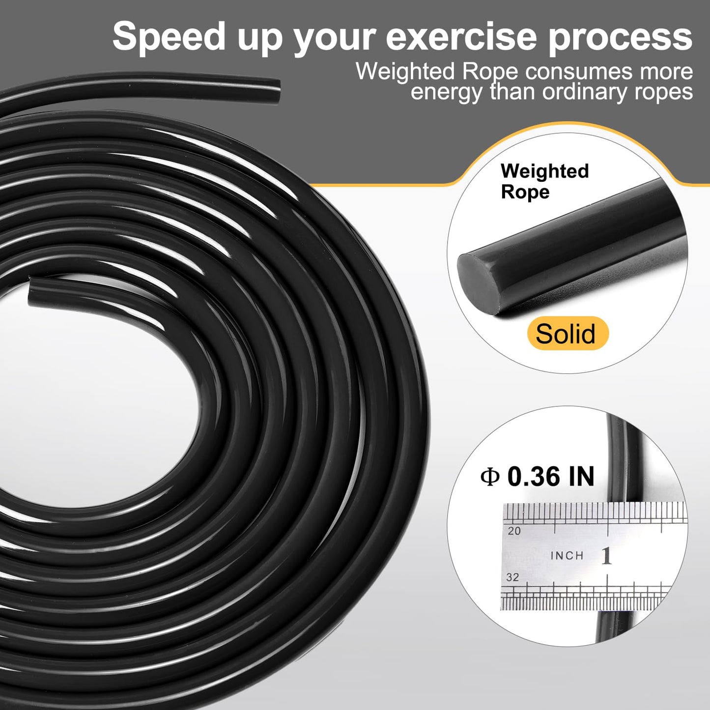 Reedvales 1LB Weighted Jump Ropes for fitness Women Men, Aluminum Handles for MMA, Boxing, CrossFit, Weight-loss Workouts, Tangle-Free Ball Bearing Rapid Speed Skipping Jump Rope with Adjustable 9mm Cotton & PVC Cord, Black