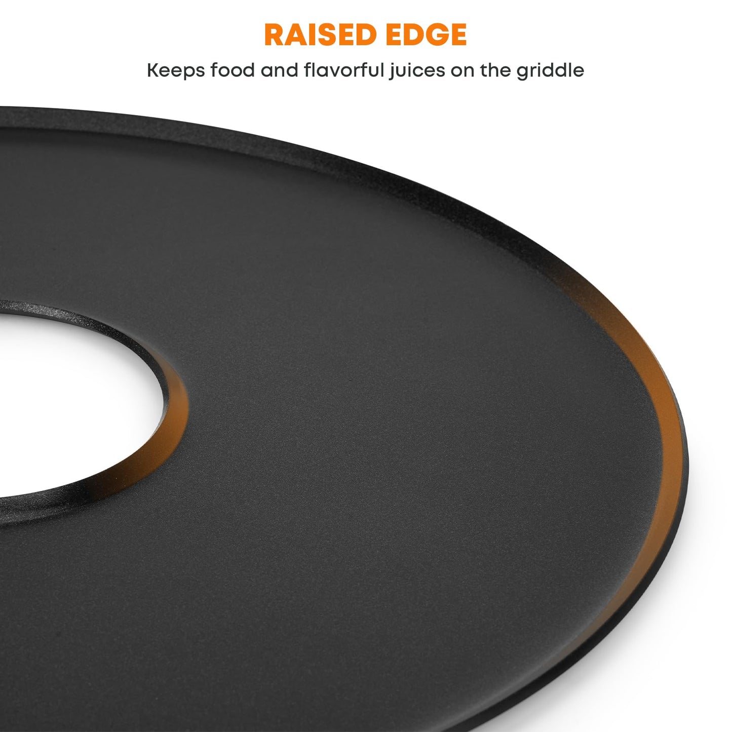 Stanbroil Round Griddle Insert for Weber 22" Kettle Charcoal Grill, Nonstick Coating Flat Top Griddle Plate, 22 Inch Kettle Grill Accesories, Black