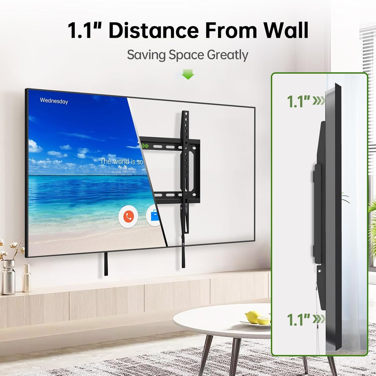 USX MOUNT 26-55 Inch 400x400mm 99lbs,and Fixed TV Wall Mount with Low Profile for Most LED, LCD and Flat Screen TVs, TV
