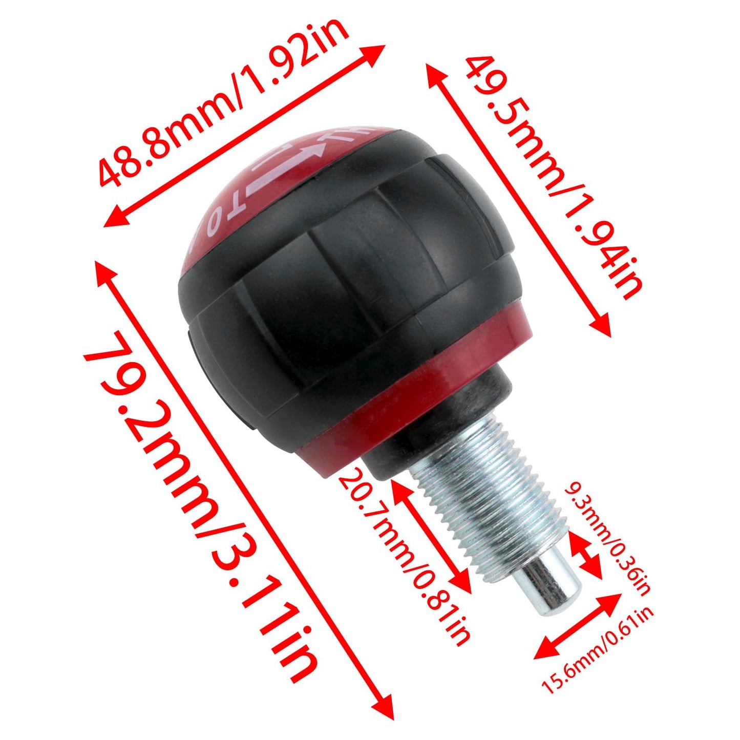 Lovelysp 1 Piece M16 pop-up Pull-Out pin knob Home Fitness Height Adjustment Screw Adjust The Fitness pop-up Pull-Out pin knob red Replacement Part for Indoor Cycling and Fixing The Exercise Bike