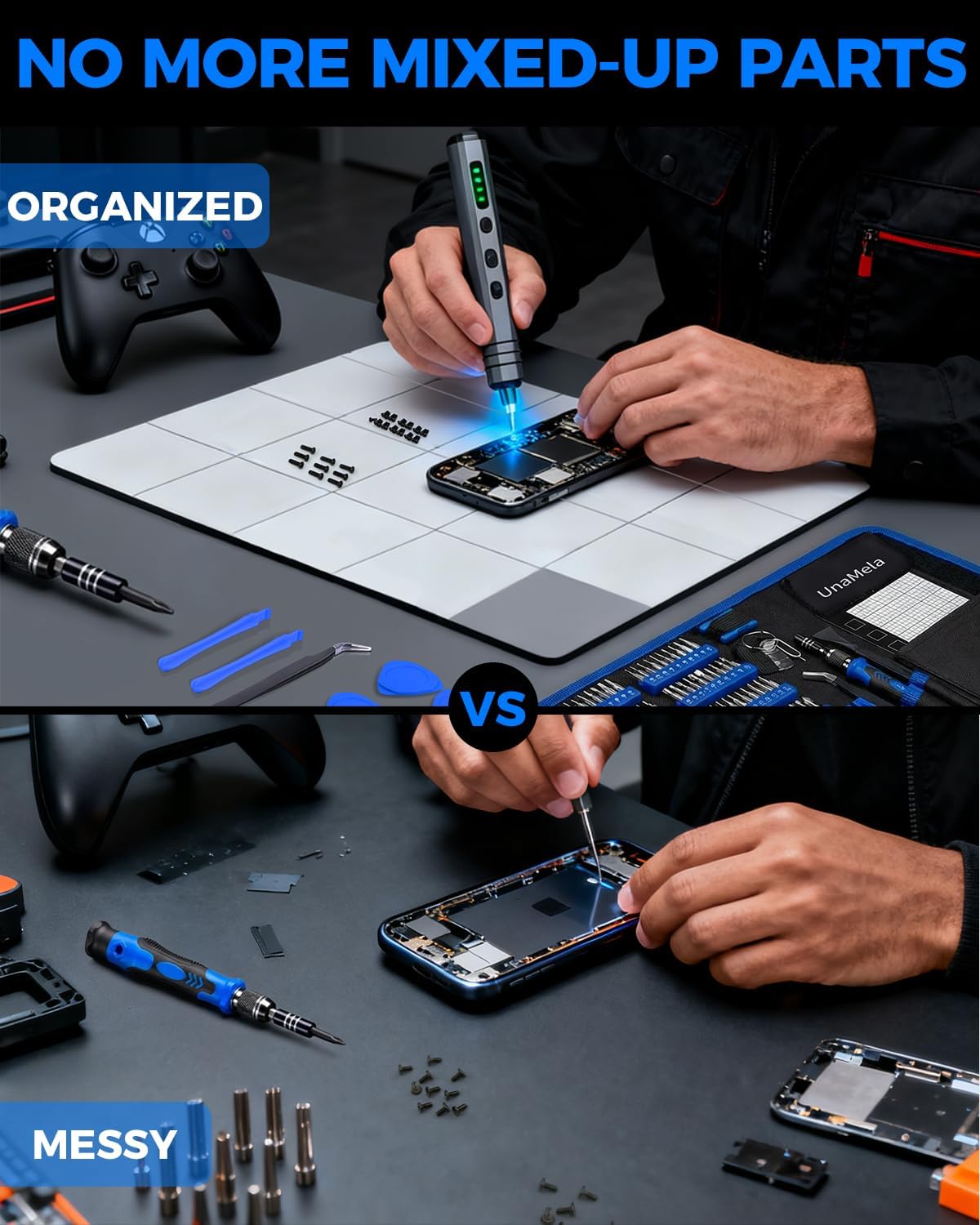 11.8 9.8 inch Magnetic Mat Magnetic Project Mat with Waterproof Surface & Dry Erase Pen - Keep Screws and Small Parts