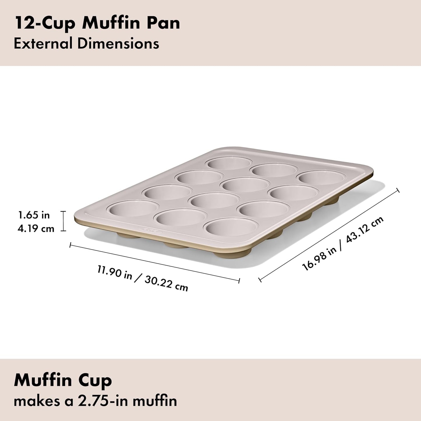 OXO Good Grips 12-Cup Muffin Pan - Non-Stick Pro Ceramic Coated Bakeware for Perfect Biscuits