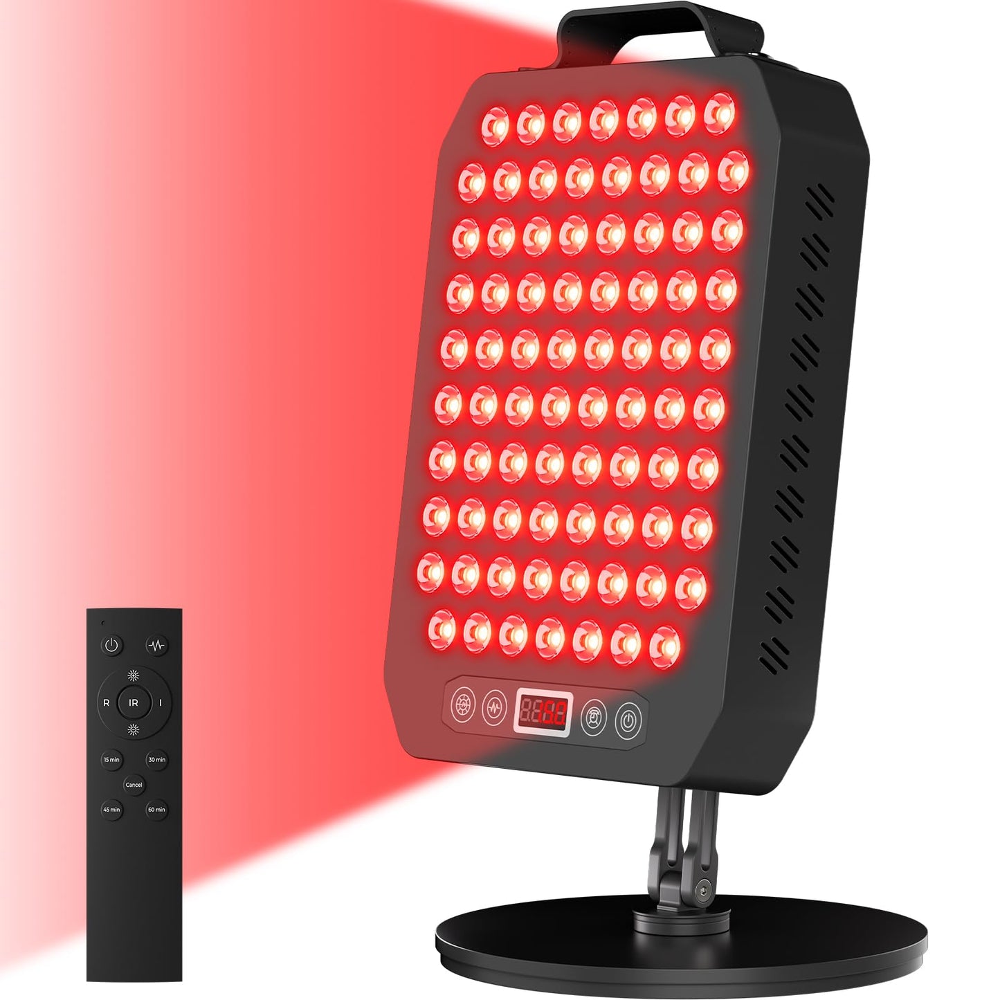 Red Light Therapy Panel for Face and Body, 78 LEDs Dual Chip 660nm Red Light & 850nm Near Infrared Light Device with Rotatable Stand and Magnetic Remote for Skin, Sleep, Athletic Performance