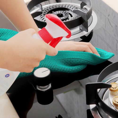 Homaxy Kitchen Dish Towels - 100% Cotton Waffle Weave, Ultra Soft & Absorbent, 13 x 28 Inches, 4-Pack | Teal