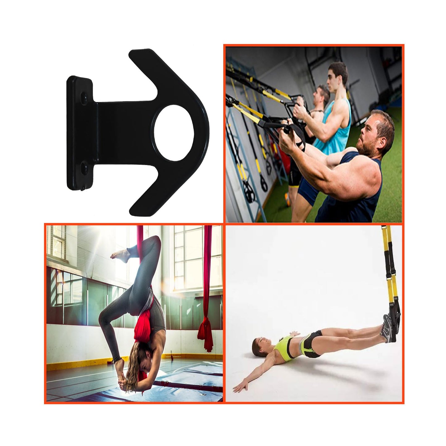 Resistance Band Wall Anchor(3PCS),Resistance Bands Wall Mount for Home Workouts & Yoga Gym，Resistance Band Hooks for Resistance Bands, Stretch Straps & Suspension Trainers (AFG)