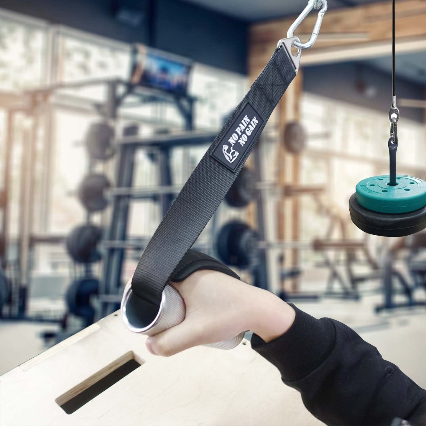 Lights Mountain Arm Wrestling Exercise Handle Φ2in Grip - Wrist and Forearm Exerciser Pulldown Triceps Rope Workout
