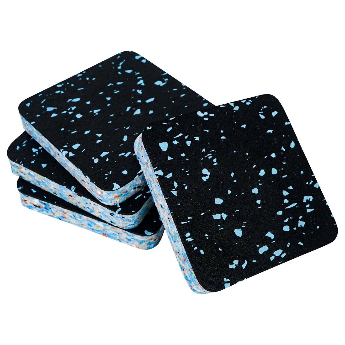 Luwint Treadmill Mat Pads, 4x4 Inch High Density Rubber and Foam Anti Vibration Pads for Noise Reduction, Floor Protection for Treadmill, Walking Pad, Washing Machine, Exercise Equipment