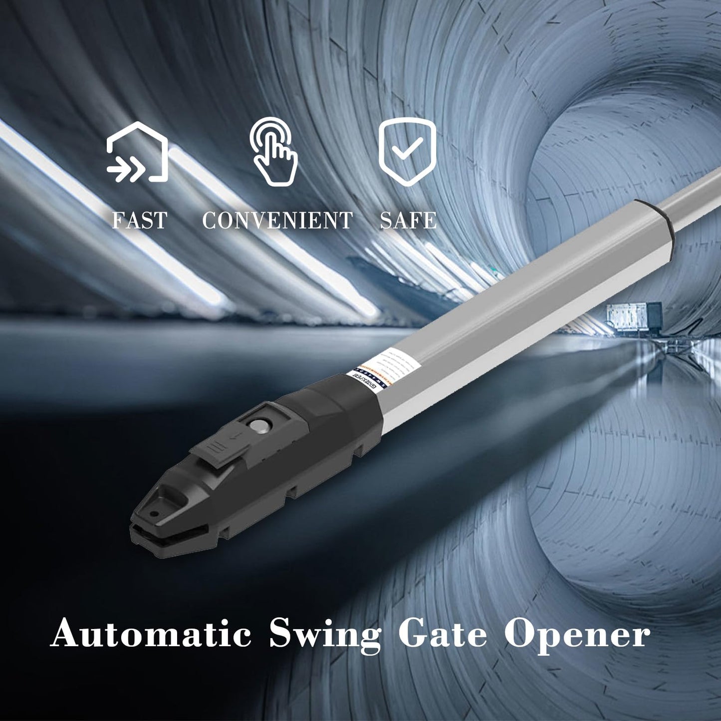 GATEXPERT SW440DC Single Arm Swing Gate Opener Kit Automatic Gate Operator for Gates up to 440 Pounds and 6.56 Feet