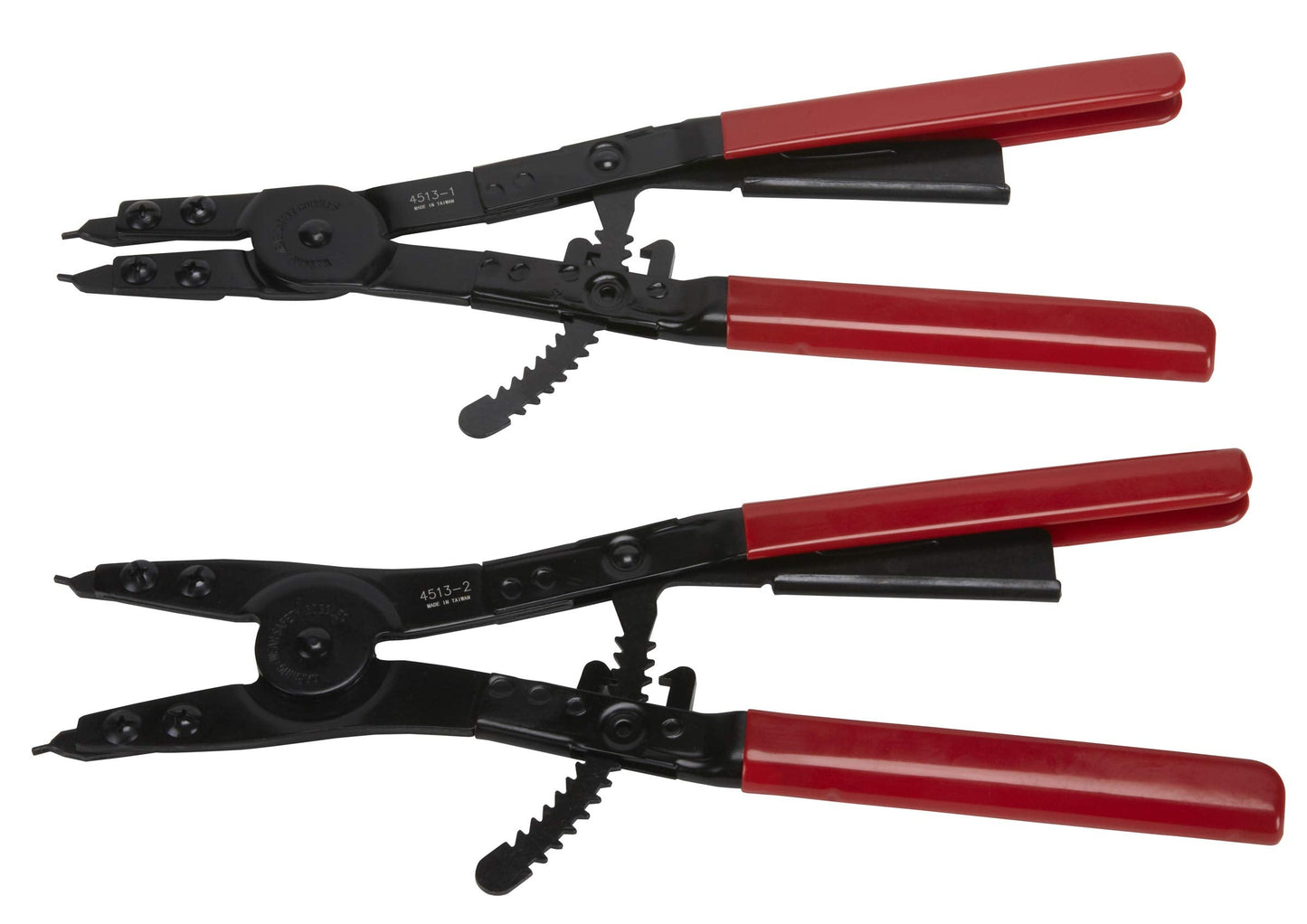 OTC 4513 Heavy-Duty 2-Piece Internal and External Snap-Ring Pliers Set - Includes Internal and External Pliers, Tips, and Blow Molded Case
