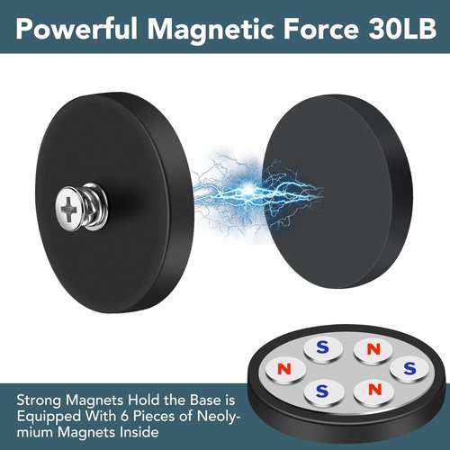 DIYMAG 4Pcs Neodymium Mounting Magnets - 30LBS Adhesive Power with Anti-Scratch Rubber Coating | 1.69 Inch