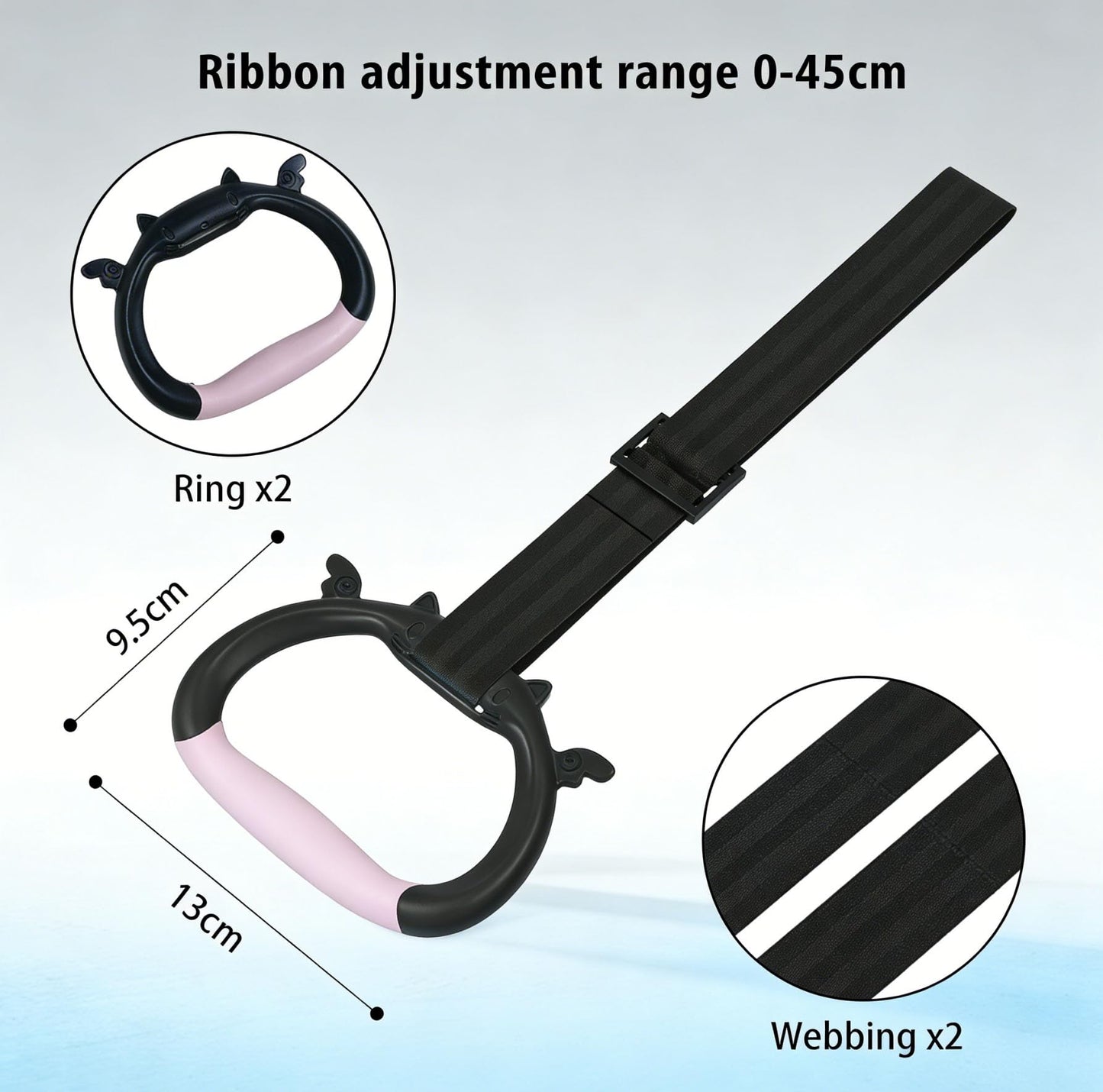 Liedrg Kids Adjustable Gymnastics Rings - Home Gym Strength Training Pulling Rings for Children Physical Fitness