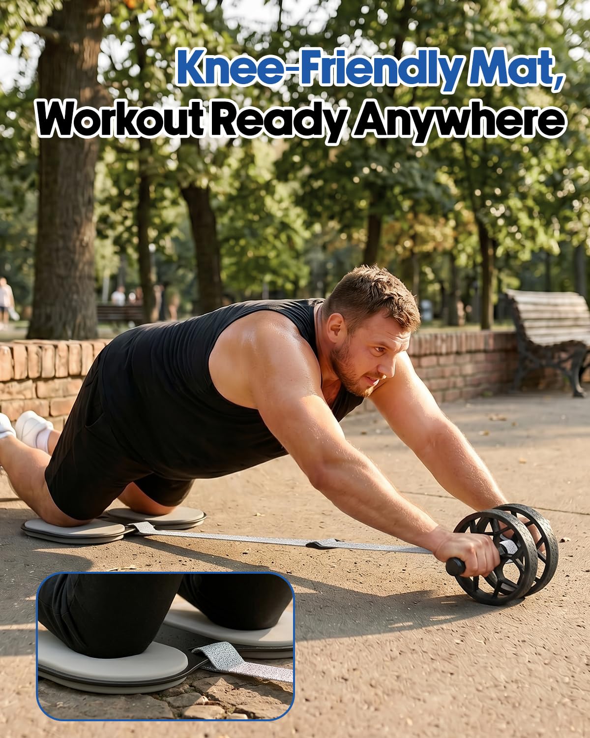 VINSGUIR Ab Roller Wheel for Beginners to Pros, Ab Roller with Adjustable & Detachable Resistance Band, Abs & Core Workout Equipment for Home Gym, Abdominal Wheel with Exercise Guide and Knee Pad, Men Women