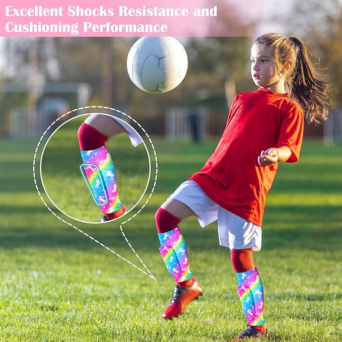 Shin Guards Soccer Kids Girls, Shin Pads Shin Guard Protection Kids Girls Toddler, Calf Compression Sleeve with Honeycomb Pads for Kids 3-9 Years Old Girls Toddlers