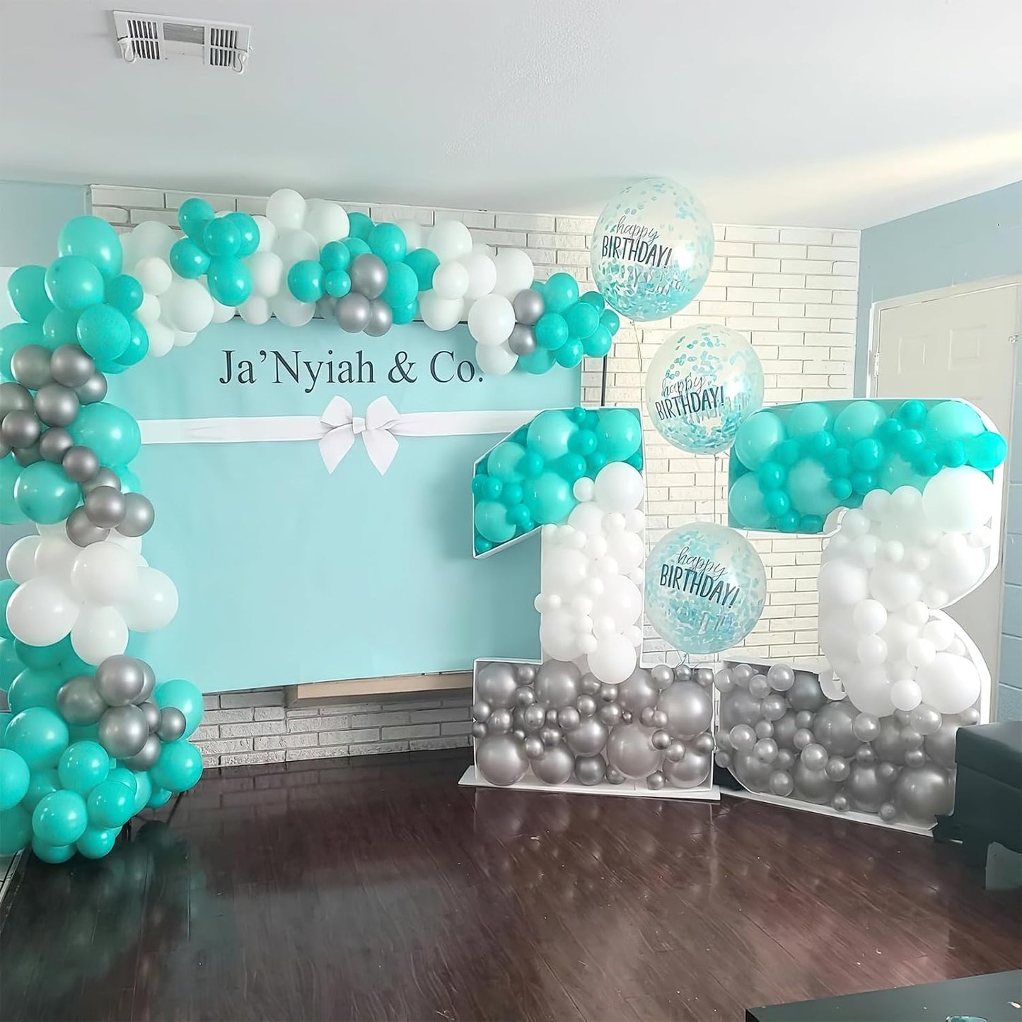 PartyWoo Teal Balloon Arch Kit - 140pcs in 5, 10, 12 Inch Sizes | Perfect for Baby Showers, Graduations & Parties