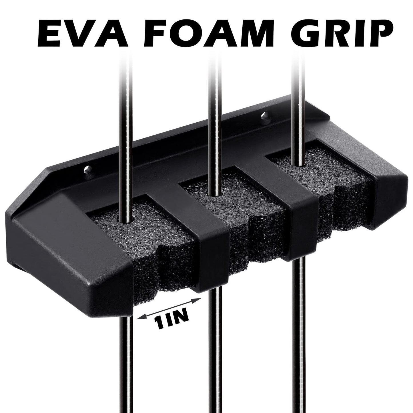 Sratte 4 Pcs Rod Holders for Fishing Boat Wall Mount Fishing Pole Holders Horizontal EVA Foam Garage Rod Rack Summer Boat Accessories for Men Gifts