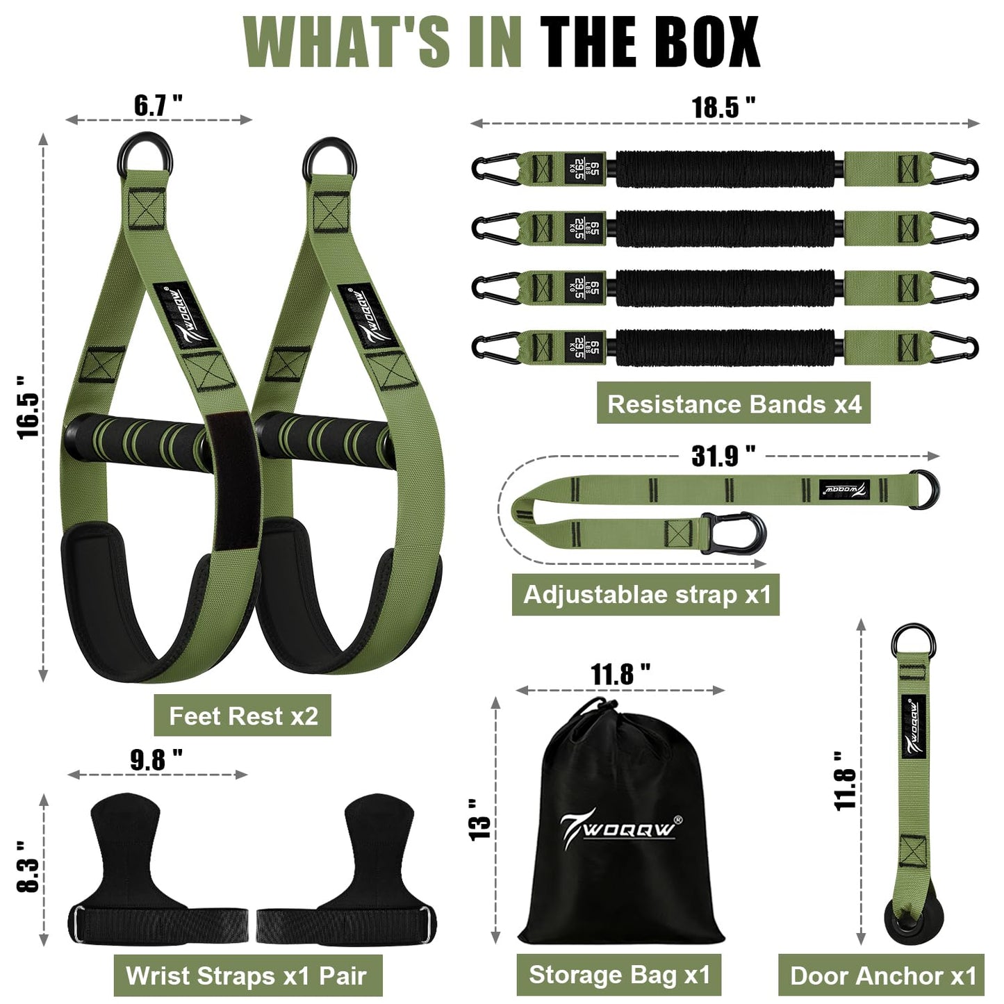 Upgraded Pull Up Assistance Bands, Heavy Duty Resistance Bands with Handles, Exercise Band with Door Anchor, Adjustable Workout Band Set for Pull Up Bar, Full Body Strength&Muscle Training, Home Gym