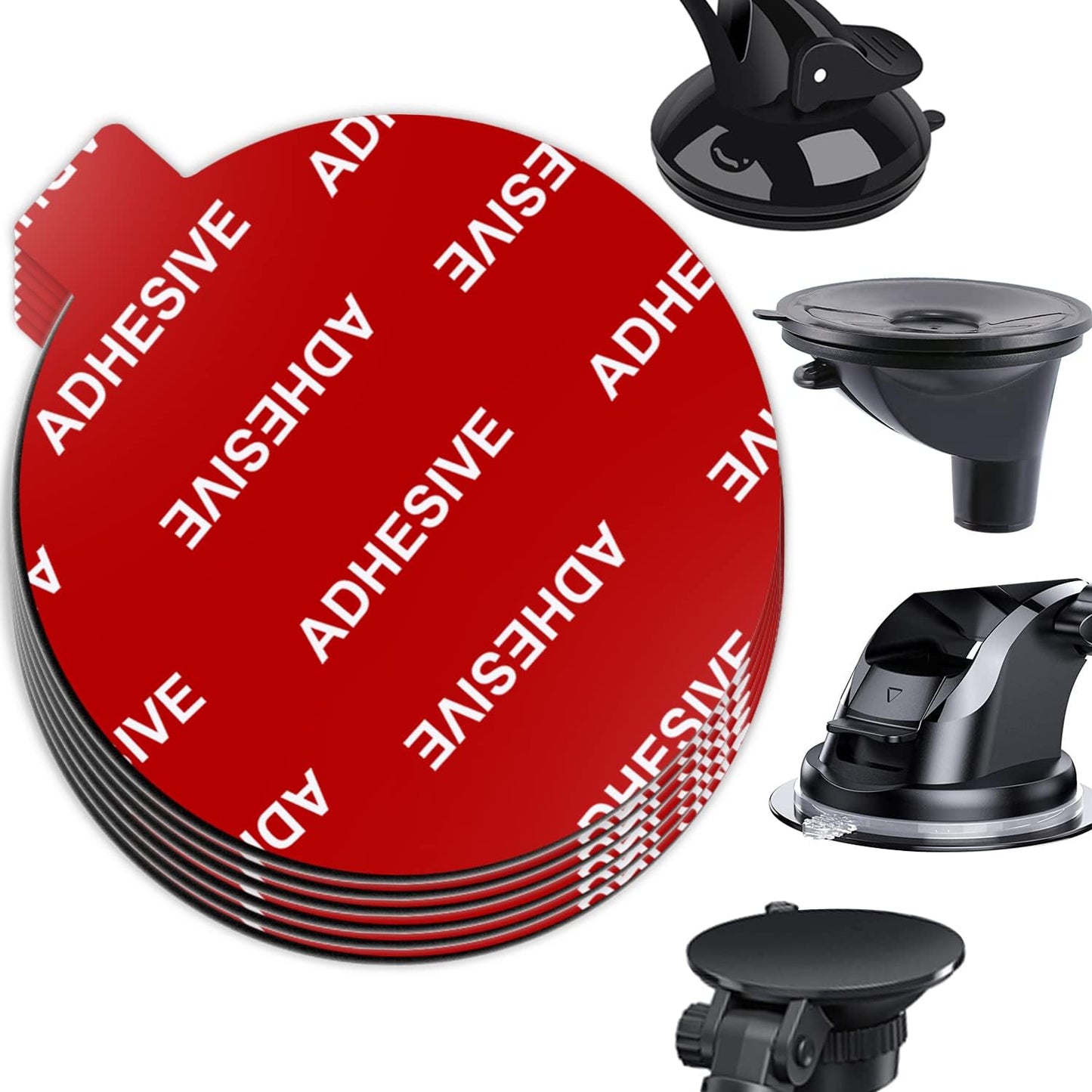 AZXYI 6 80mm(3.15 inches) PCS Windshield Mount Adhesives for Suction Cup Mount, Circle Double-Sided Sticker Pads