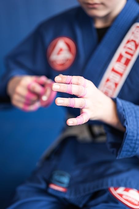 Bighorn Athletics Pro Series Jiu-Jitsu Finger Tape, 8-Rolls with Tin Holder, Enhanced Strength, Residue-Free (0.3-Inch, Pink)