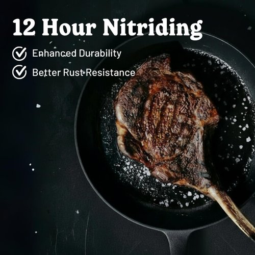 Flambo 12 Inch Cast Iron Skillet - Pre-Seasoned Non-Stick Frying Pan for Grilling & Baking | Versatile Use on Oven, Stove, or Campfire
