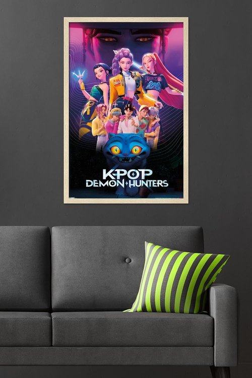 Netflix KPop Demon Hunters Wall Poster - Framed Blonde Version, 34L x 22.4W