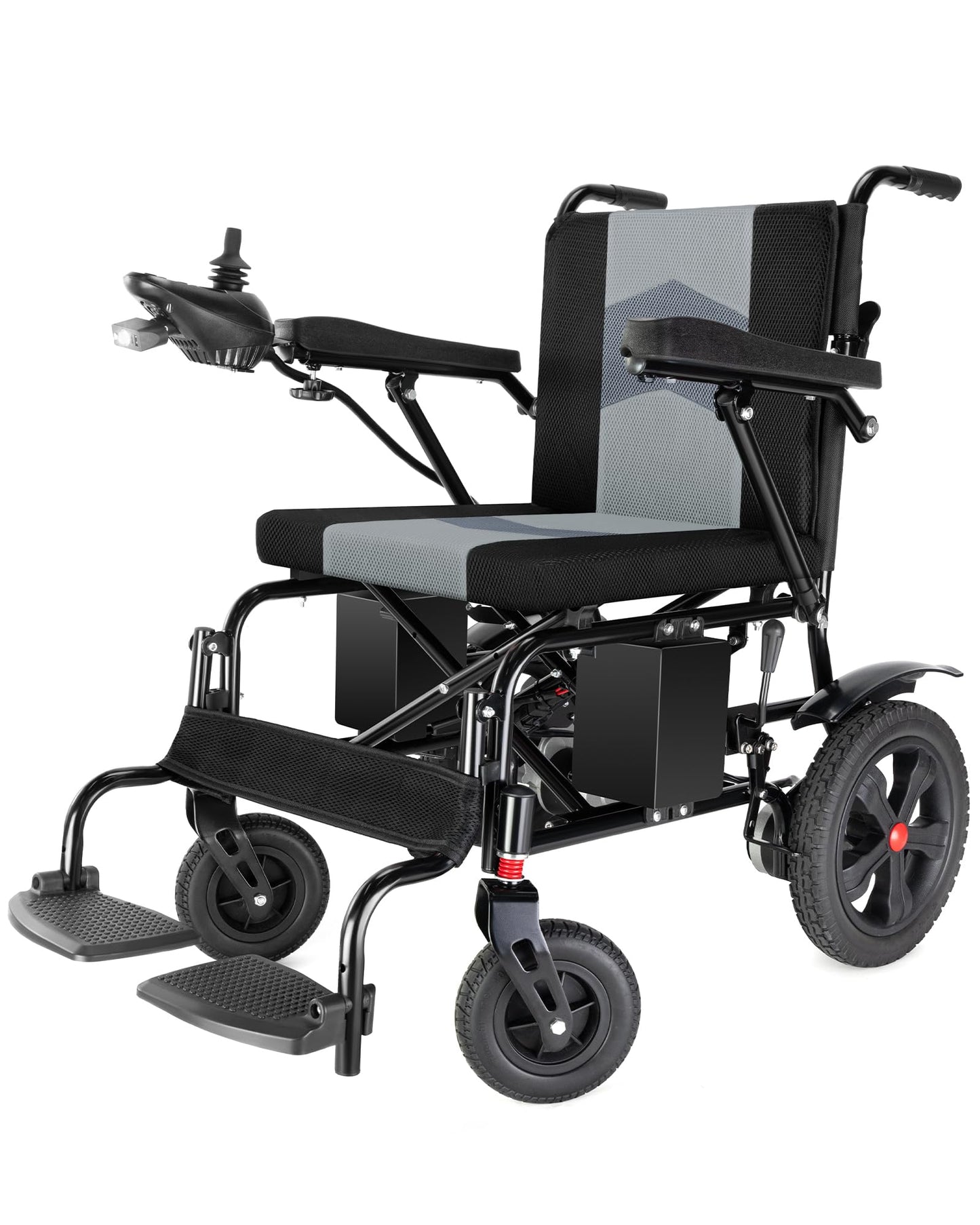 Goldseason 19" Wider Electric Wheelchair - 15 Miles Range, 330 lb Foldable Lightweight Motorized Wheelchair with Large Tire, 360W Power Wheelchair for Home/Outting/Travel(Grey)
