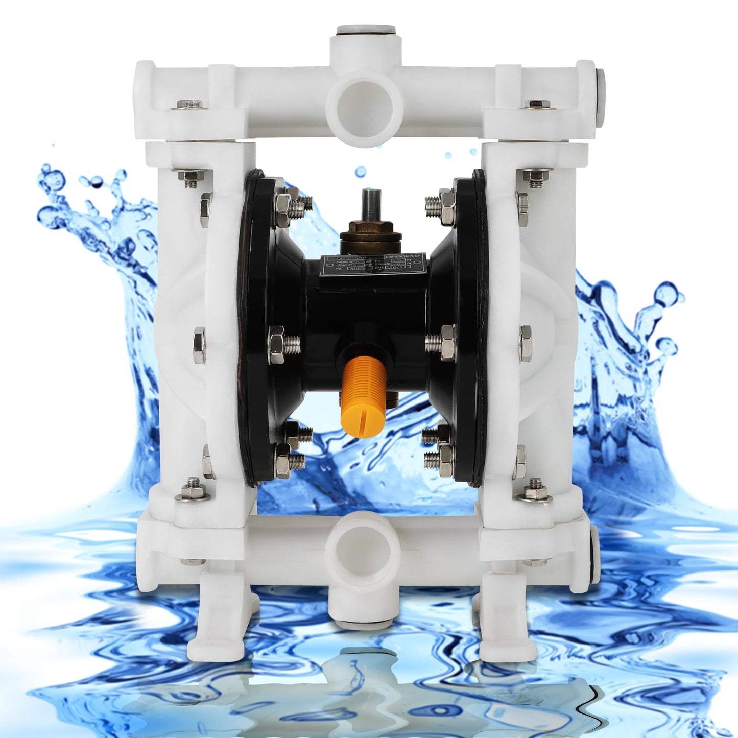 Dollate Air Operated Double Diaphragm Pump 1/2 nch Inlet/Outlet，QQBK-15 12 GPM Dual Diaphram, Air Diaphragm Pump Dual Diaphragm Air Pump 12 GPM Max 115PSI，Nitrile, Pneumatic Waste Oil Transfer Pump