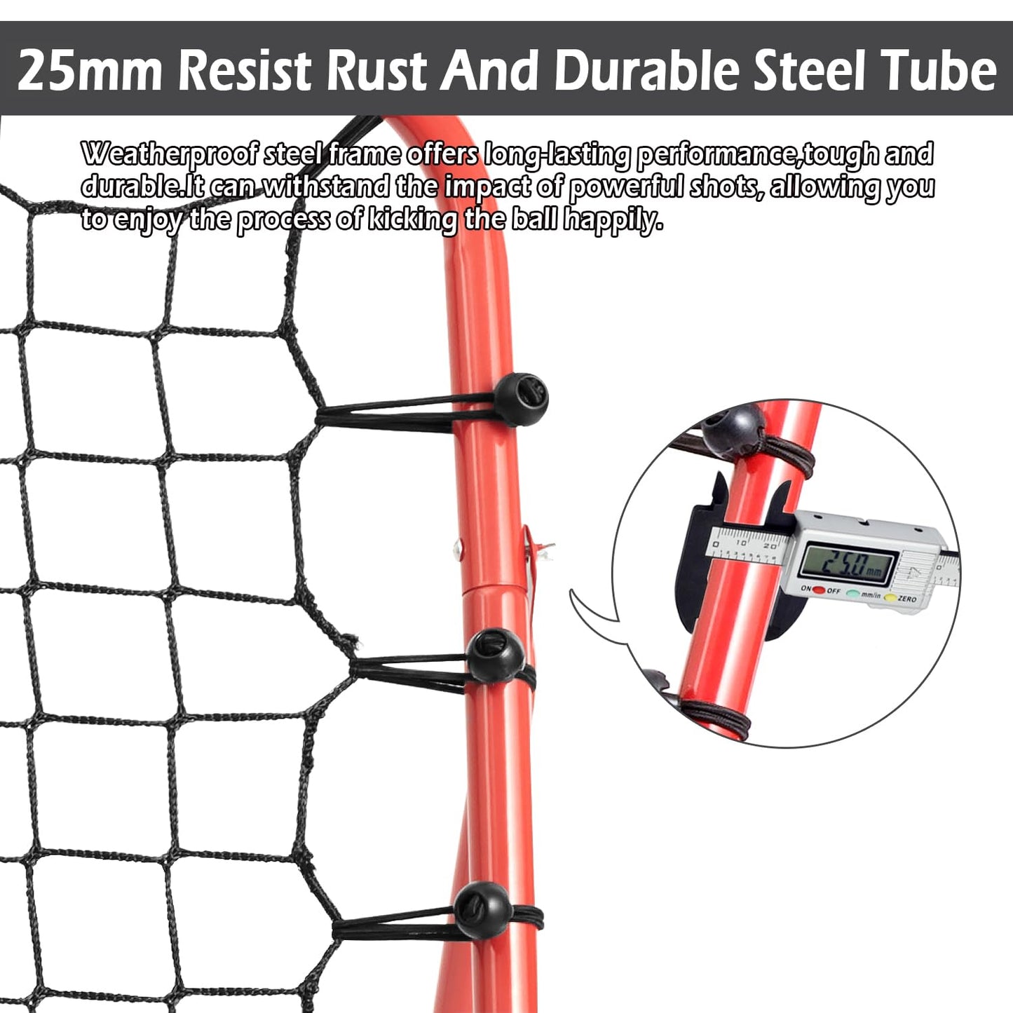 Amazing Tour Adjustable Soccer Rebound Net | Soccer Trainer with Steel Frame | Portable Folding Rebounder for Passing & Shooting Practice | Outdoor Sports Equipment for Youth & Adult, Red