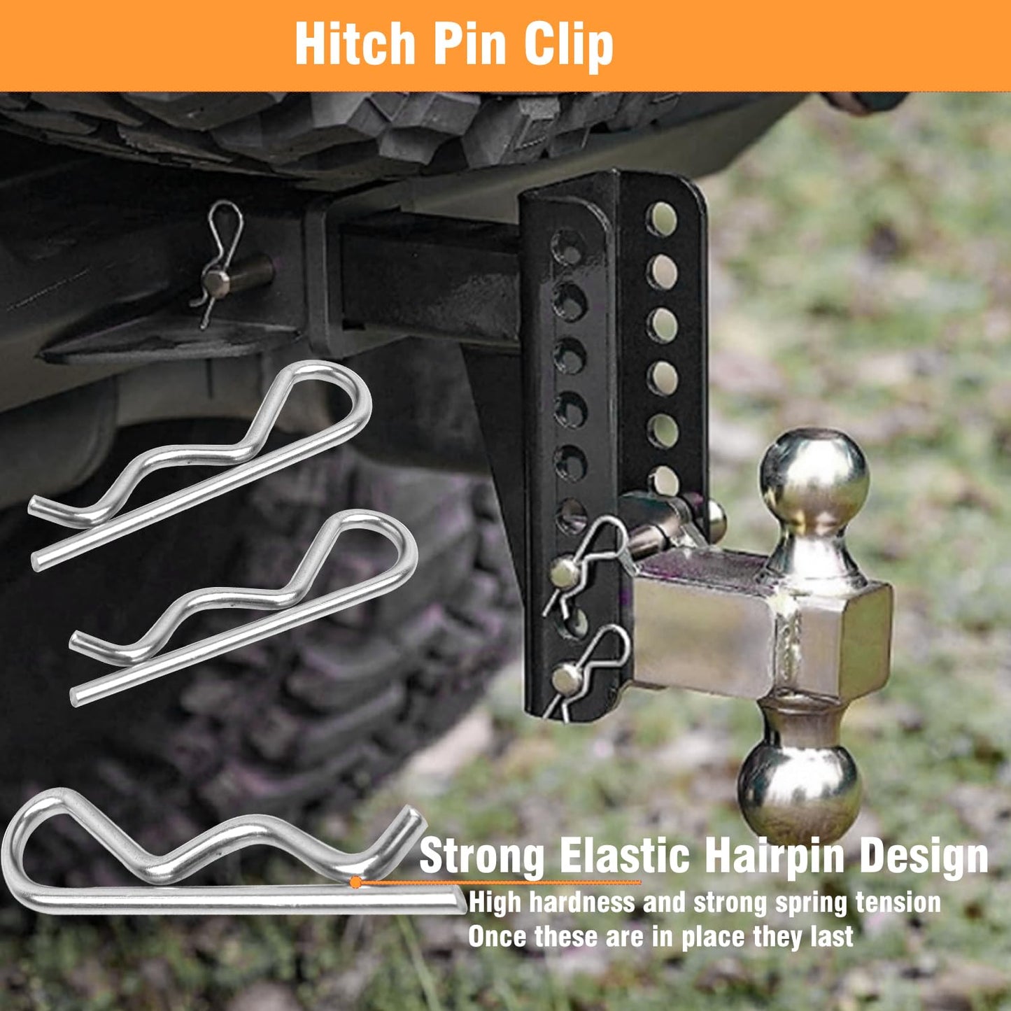 15 Pcs Heavy Duty Cotter Pins,Hitch Pins Clip R Clips Spring Retaining Wire Hair Pins Kotter Pin Strong Spring Tension Large Hardware Pins for Trailer Tractors Mower Carts Truck Pin Clip M3x60mm