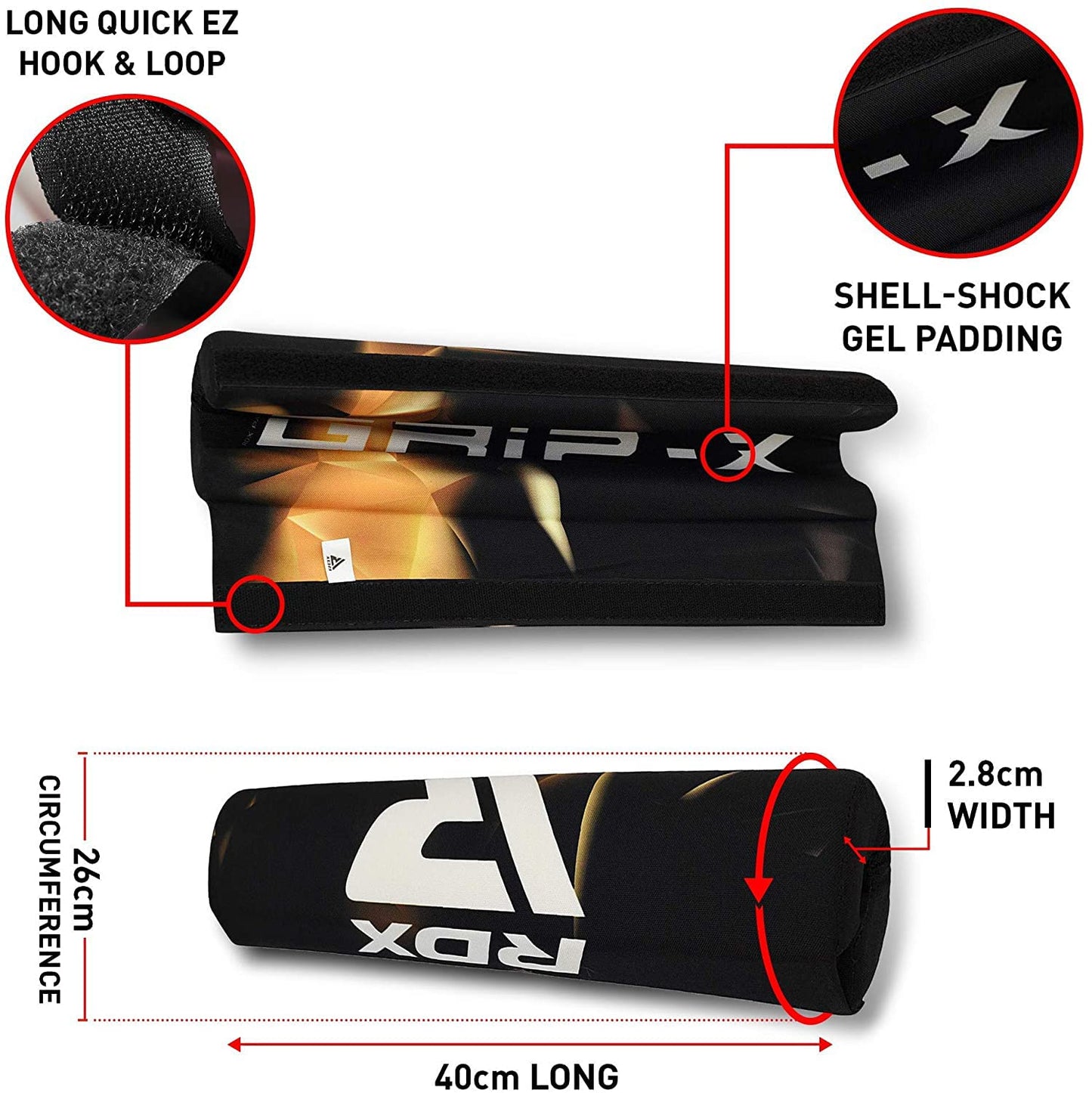 RDX Barbell Squat Pad - Neck & Shoulder Protective Foam - Great for Squats, Lunges, Hip Thrusts, Weight lifting - Fits Standard Bar