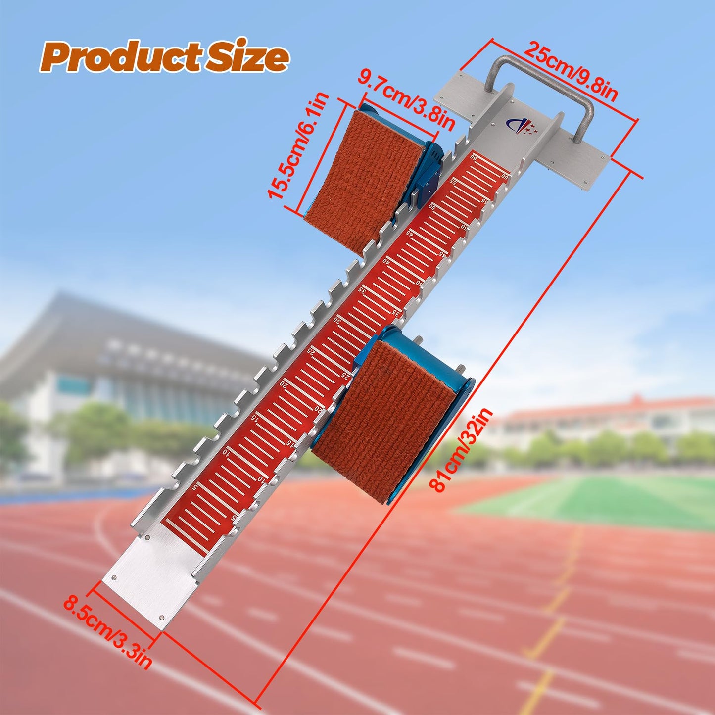 Vaolvpant 32in Starting Blocks with Premium Aircraft-Grade Aluminum 6 Angle Adjustable and Detachable Pedals Ideal for Running Enthusiasts Professional Track and Field Competitions